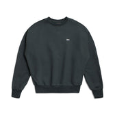 The 6PM CREWNECK DARK EMERALD is a plain dark green sweatshirt with long sleeves, ribbed cuffs and hem, and a small white ATM logo on the left chest.