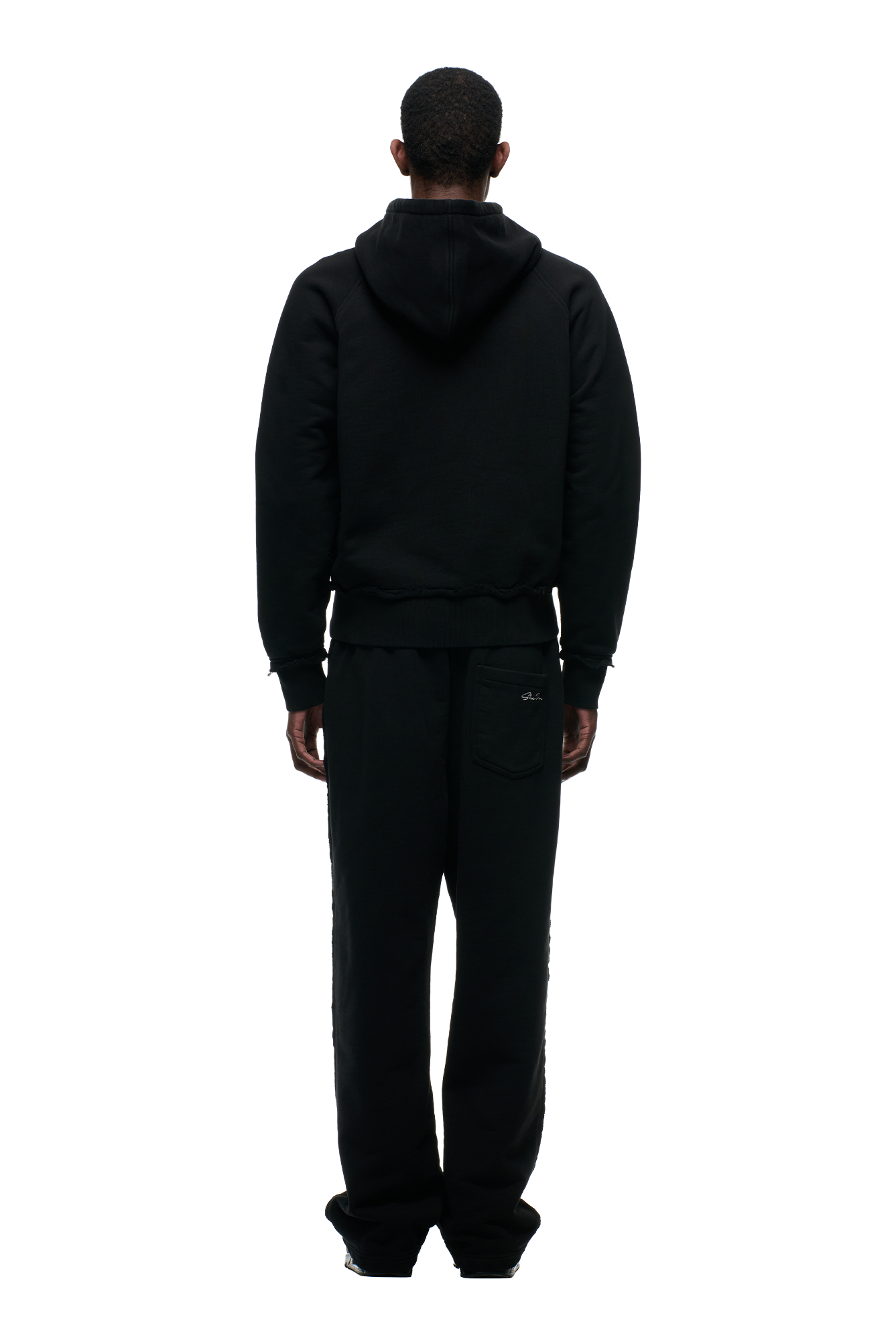 OPEN EDGE ZIP HOODIE BLACK