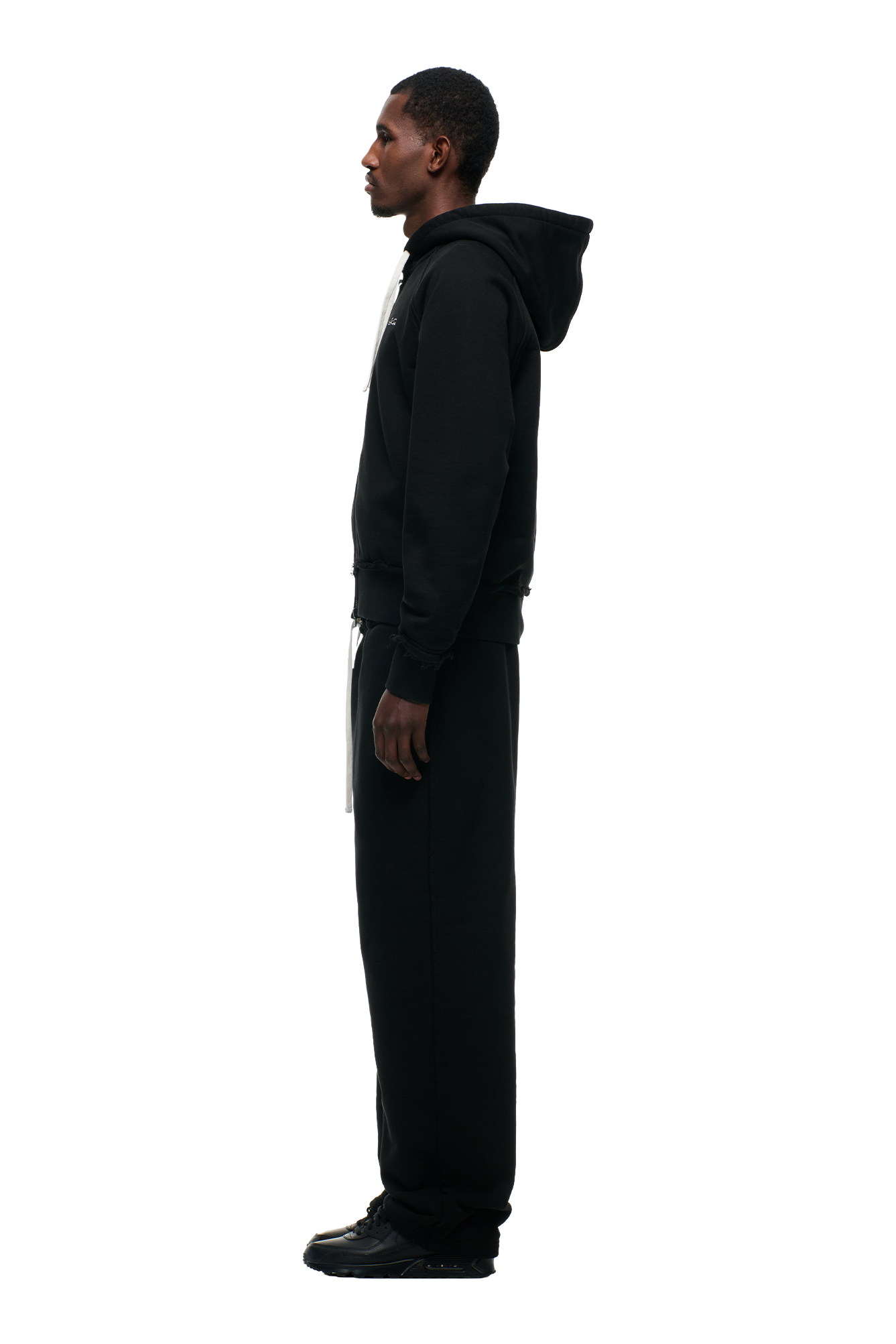 OPEN EDGE ZIP HOODIE BLACK