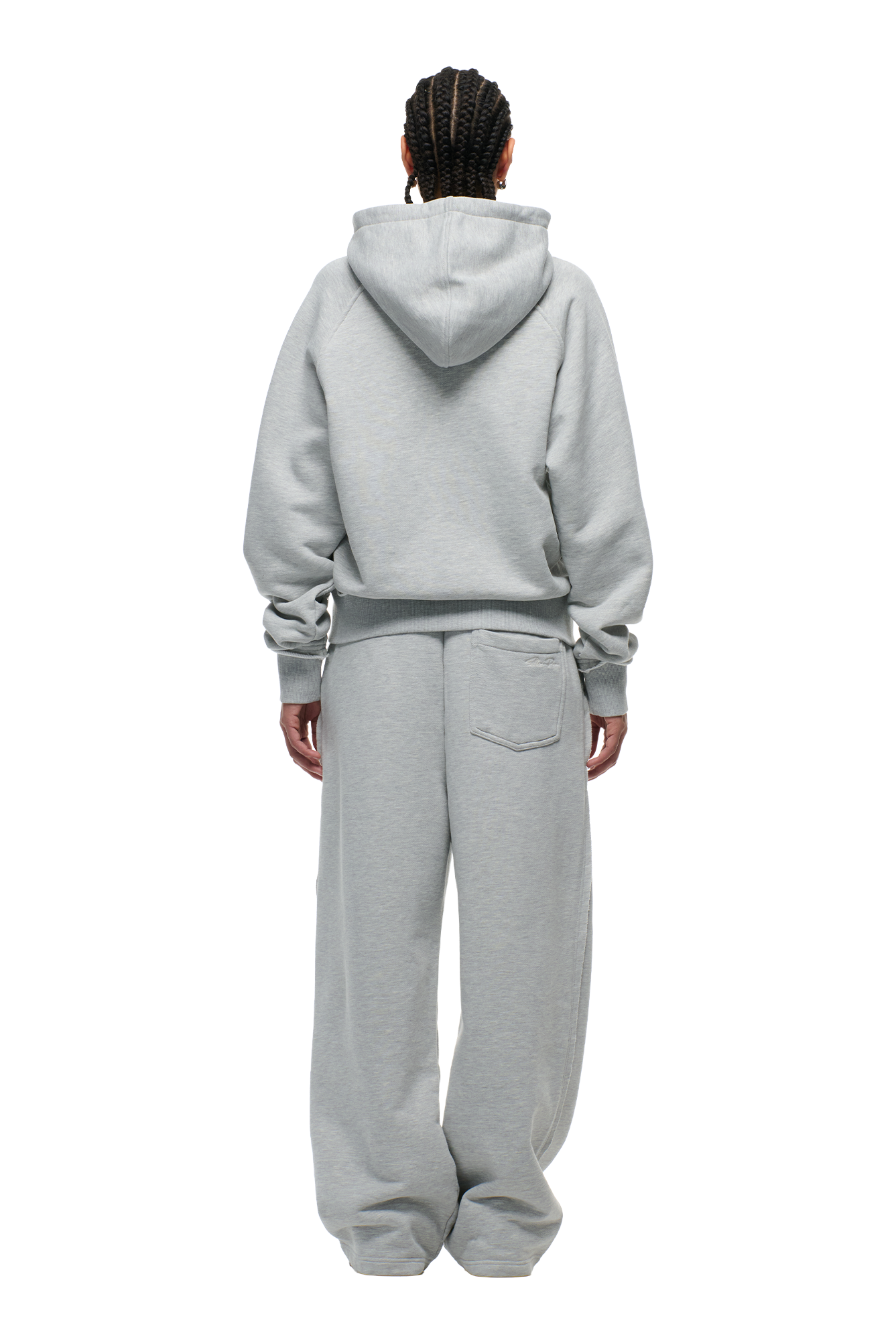 OPEN EDGE ZIP HOODIE GREY MELANGE