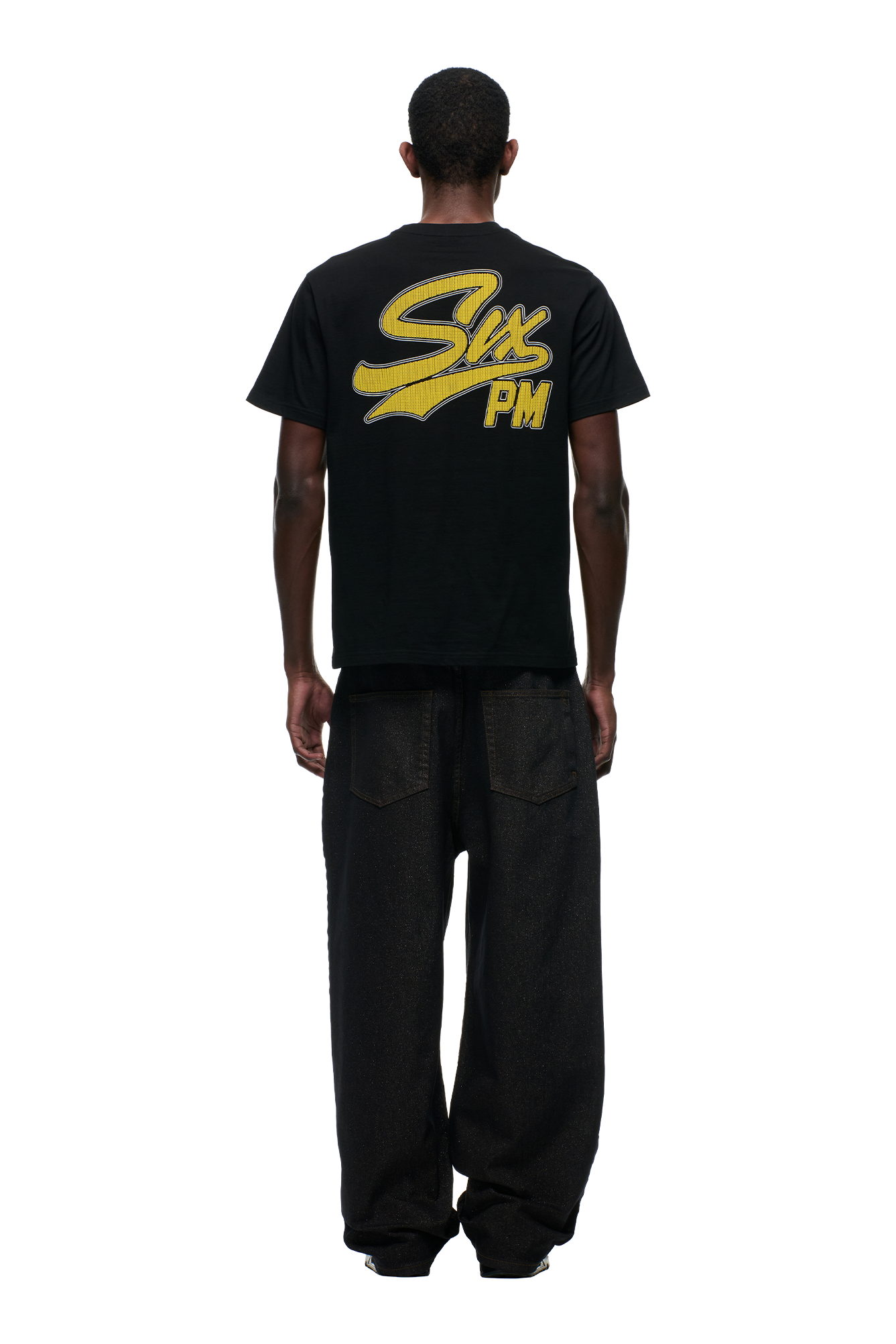 FAUX STITCH T-SHIRT BLACK