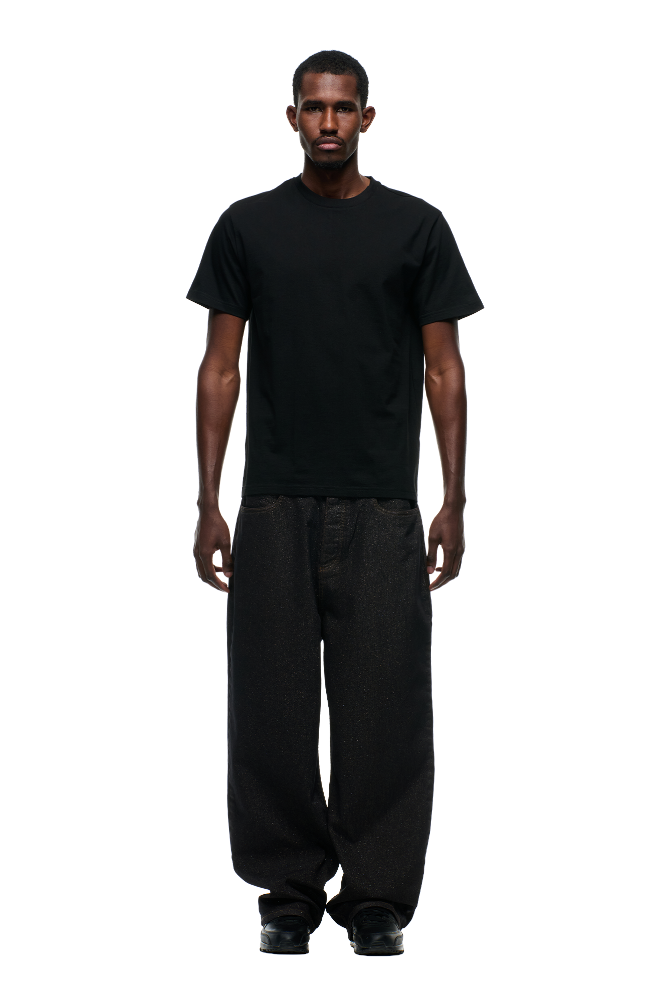 FAUX STITCH T-SHIRT BLACK