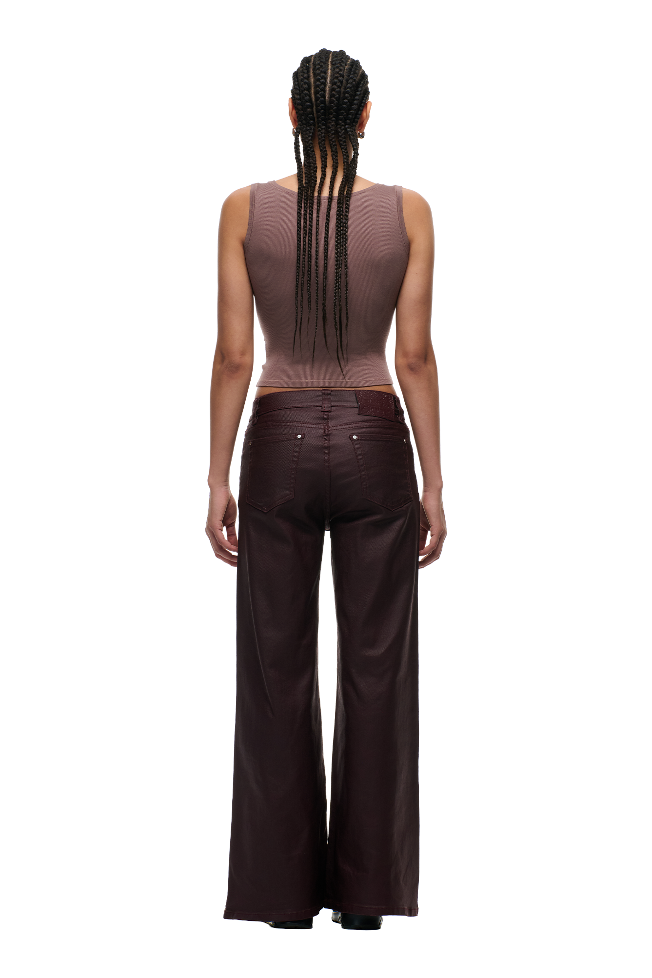 WMNS WIDE DENIM DARK BURGUNDY