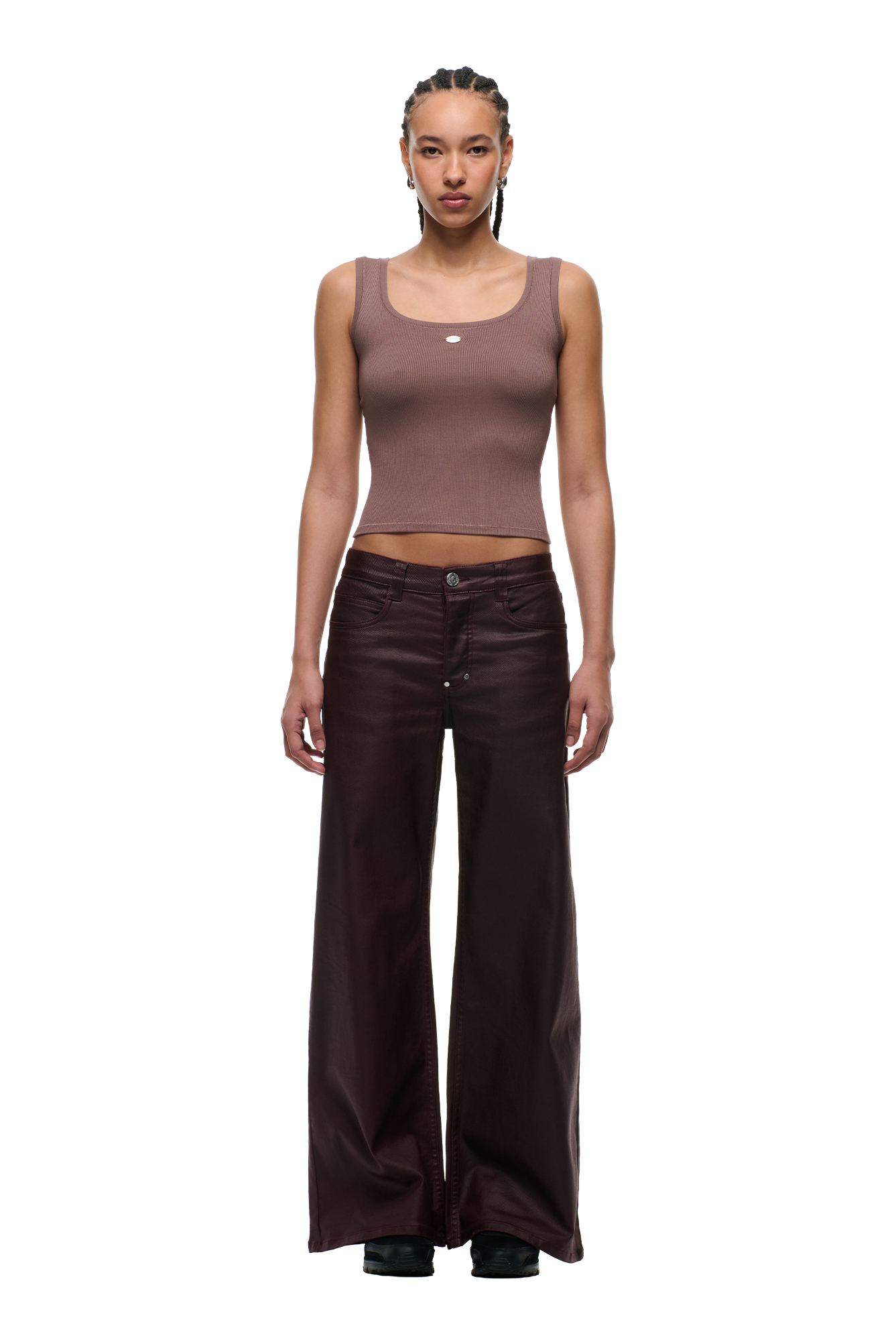 WMNS WIDE DENIM DARK BURGUNDY