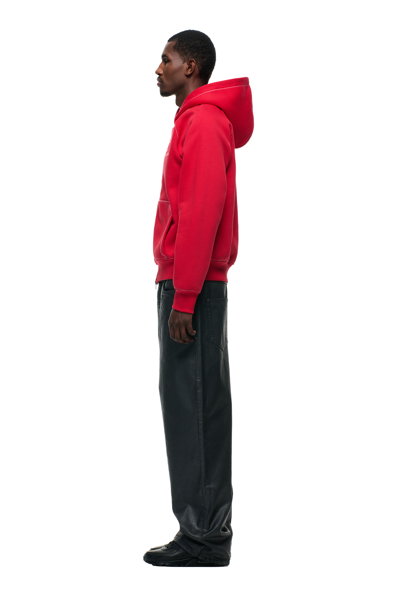 WORDMARK ZIPPER HOODIE TOMATO RED