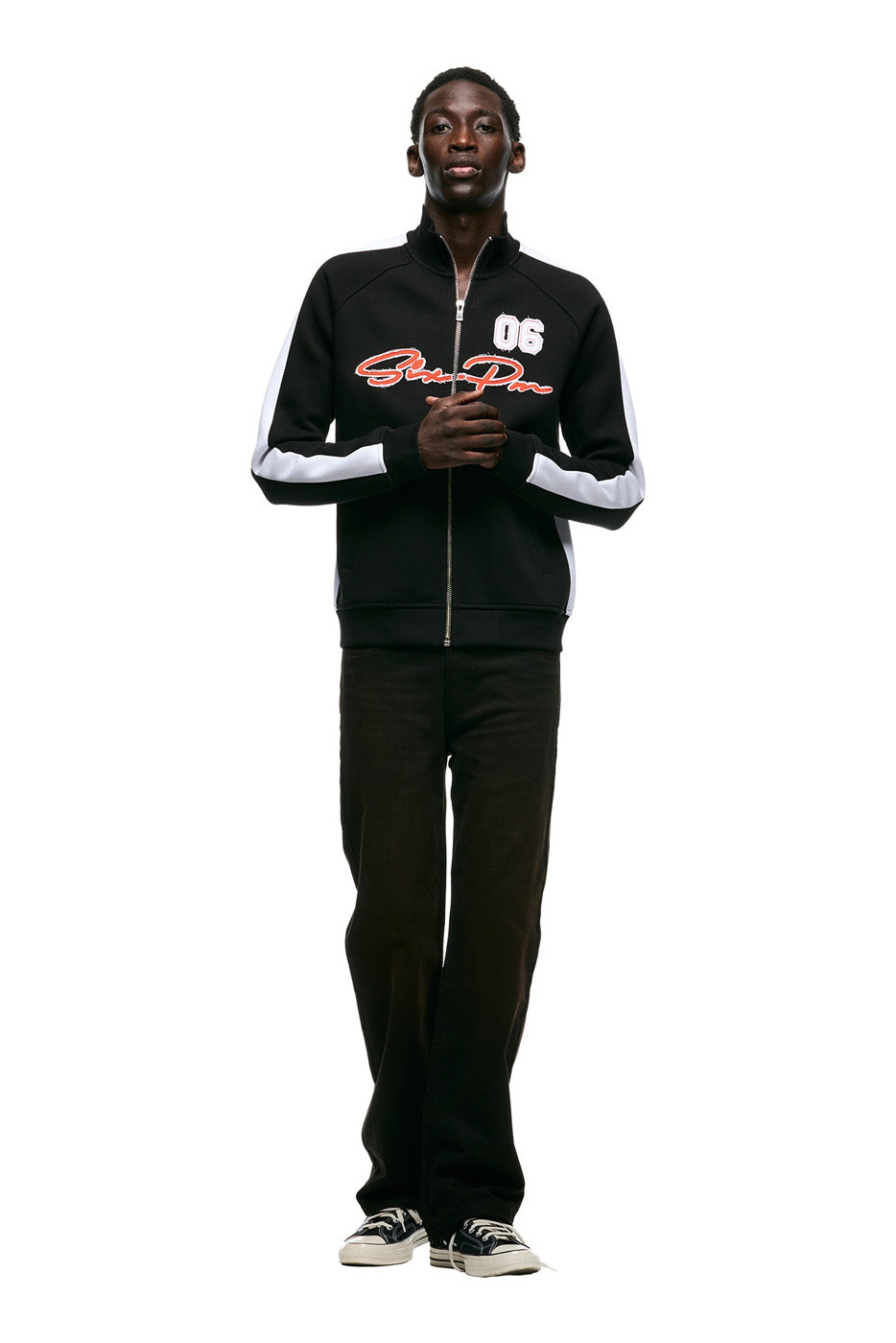 SLIM FIT TRAINER JACKET BLACK