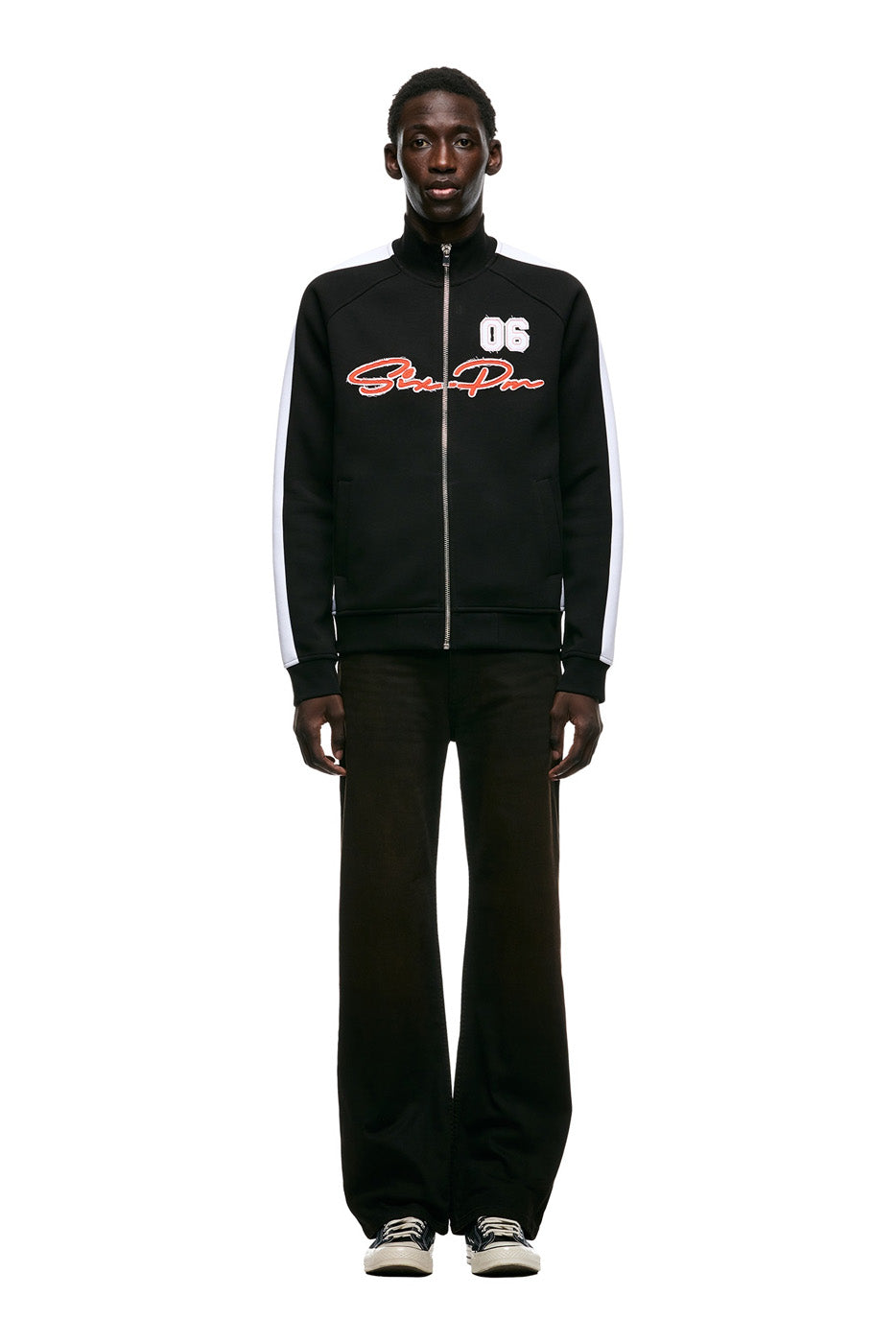 SLIM FIT TRAINER JACKET BLACK