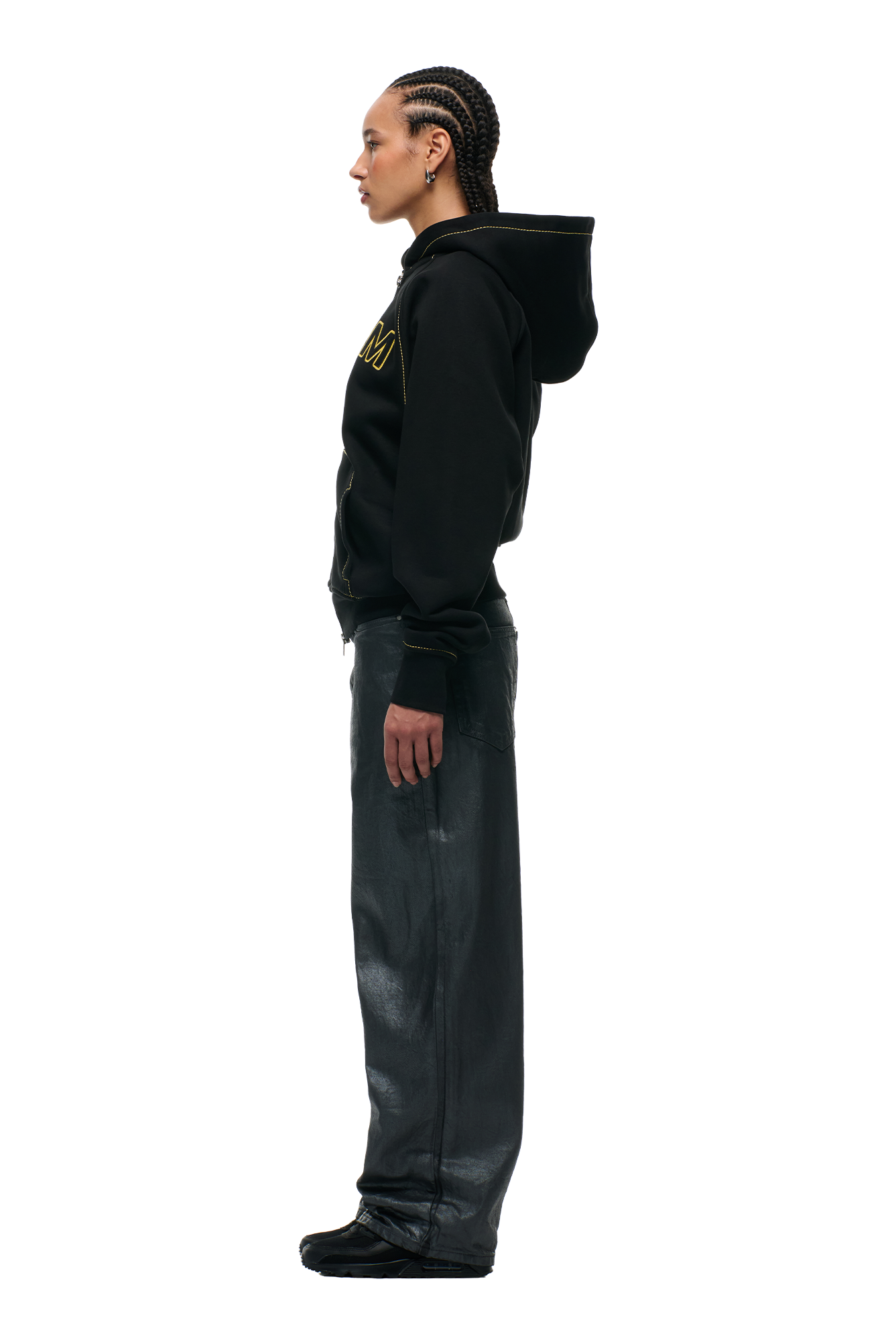 WORDMARK ZIPPER HOODIE BLACK