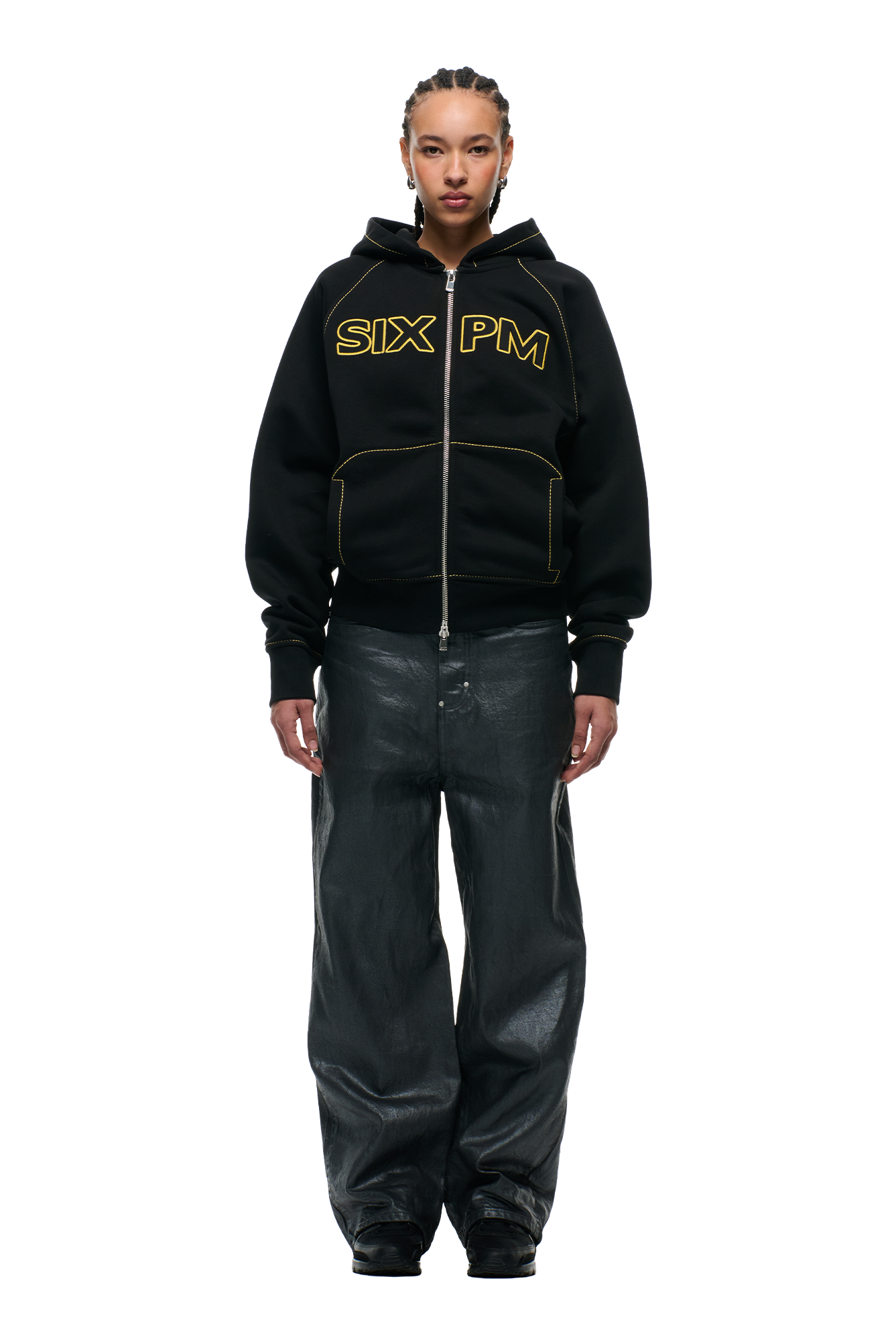 WORDMARK ZIPPER HOODIE BLACK