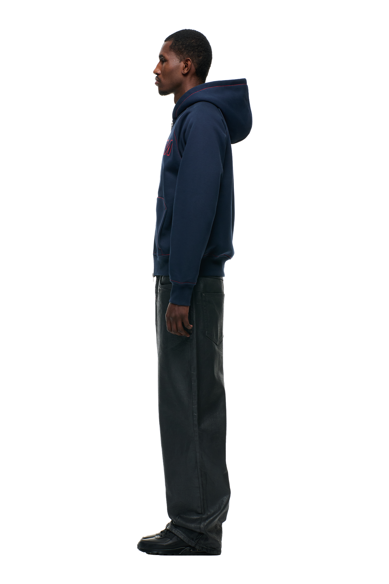 WORDMARK ZIPPER HOODIE MIDNIGHT BLUE