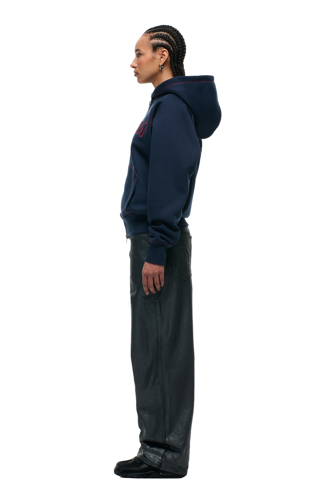 WORDMARK ZIPPER HOODIE MIDNIGHT BLUE