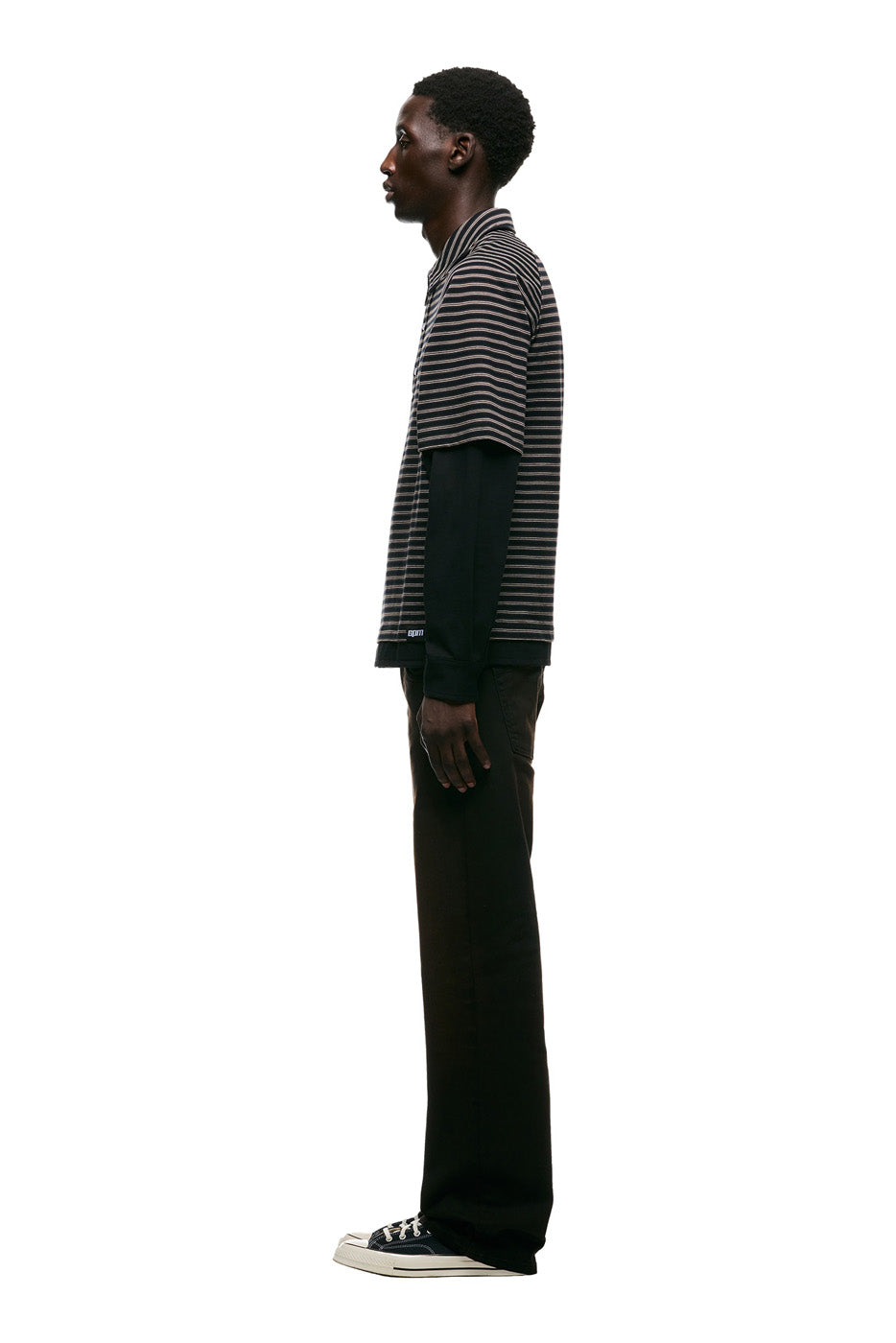 DOUBLE LAYER POLO BLACK/BROWN