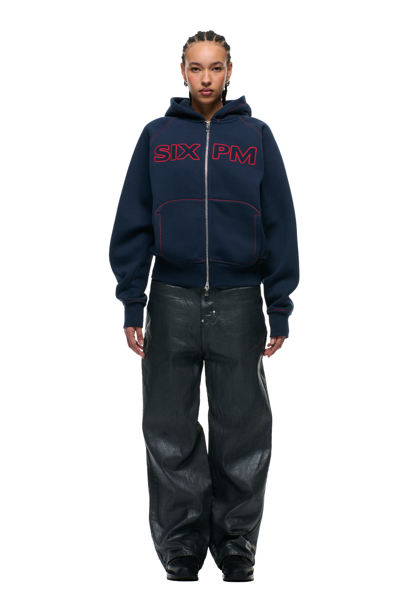 WORDMARK ZIPPER HOODIE MIDNIGHT BLUE