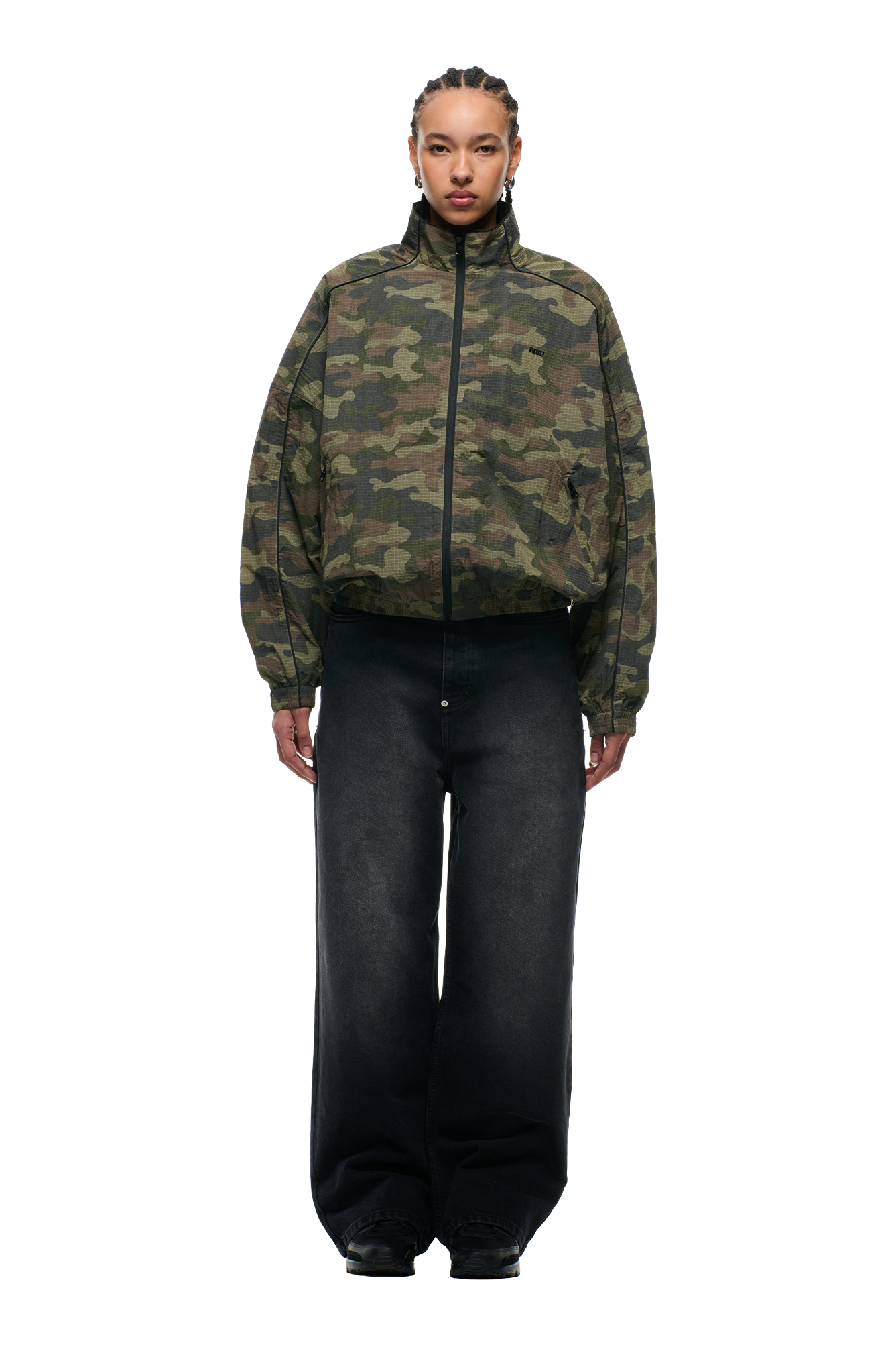 RIPSTOP CAMO TRACKJACKET W/ PIPING