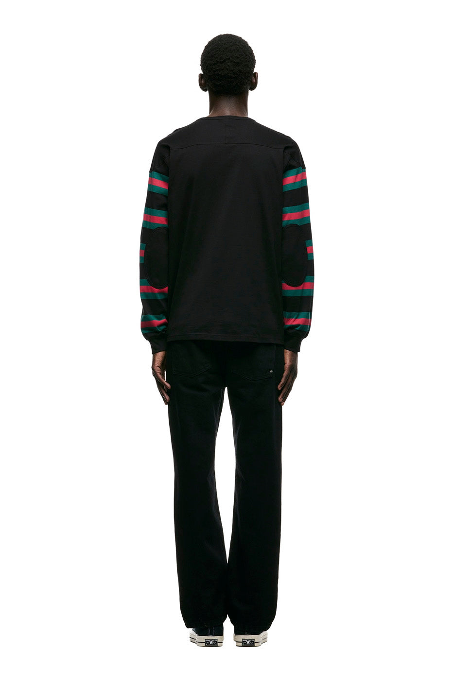 STRIPED RUGBY LS BLACK
