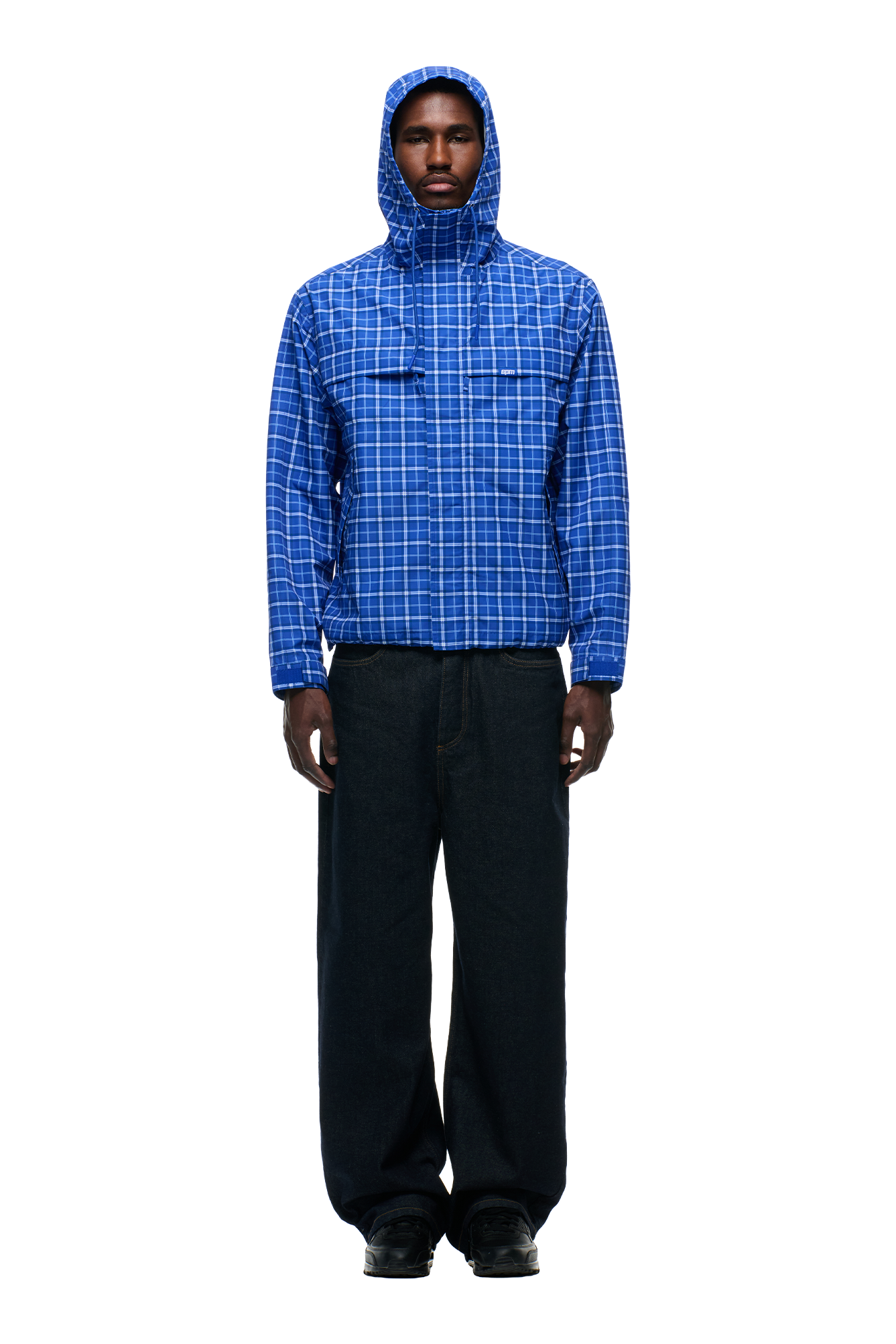 PLAID SHELL JACKET DIGITAL BLUE