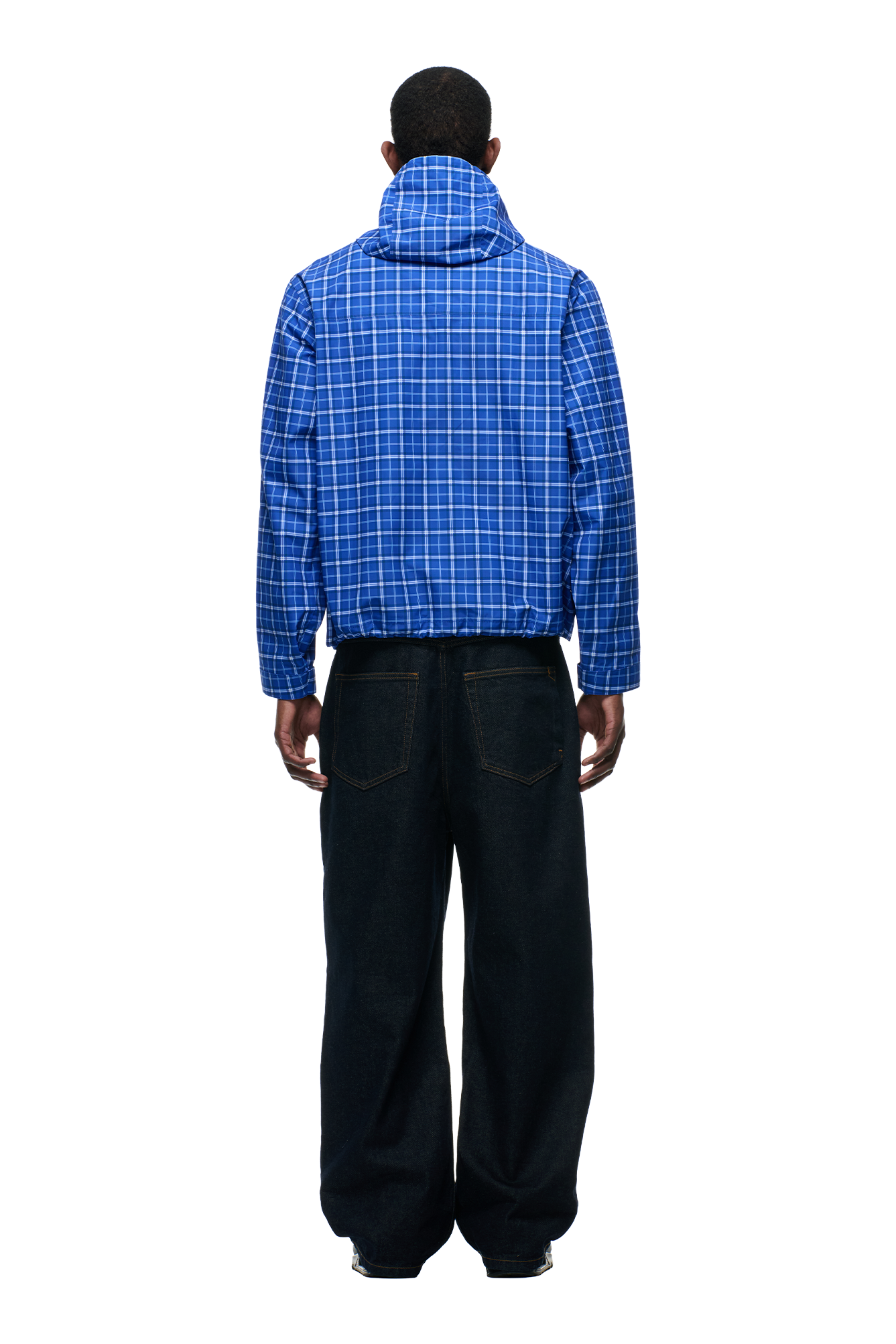PLAID SHELL JACKET DIGITAL BLUE