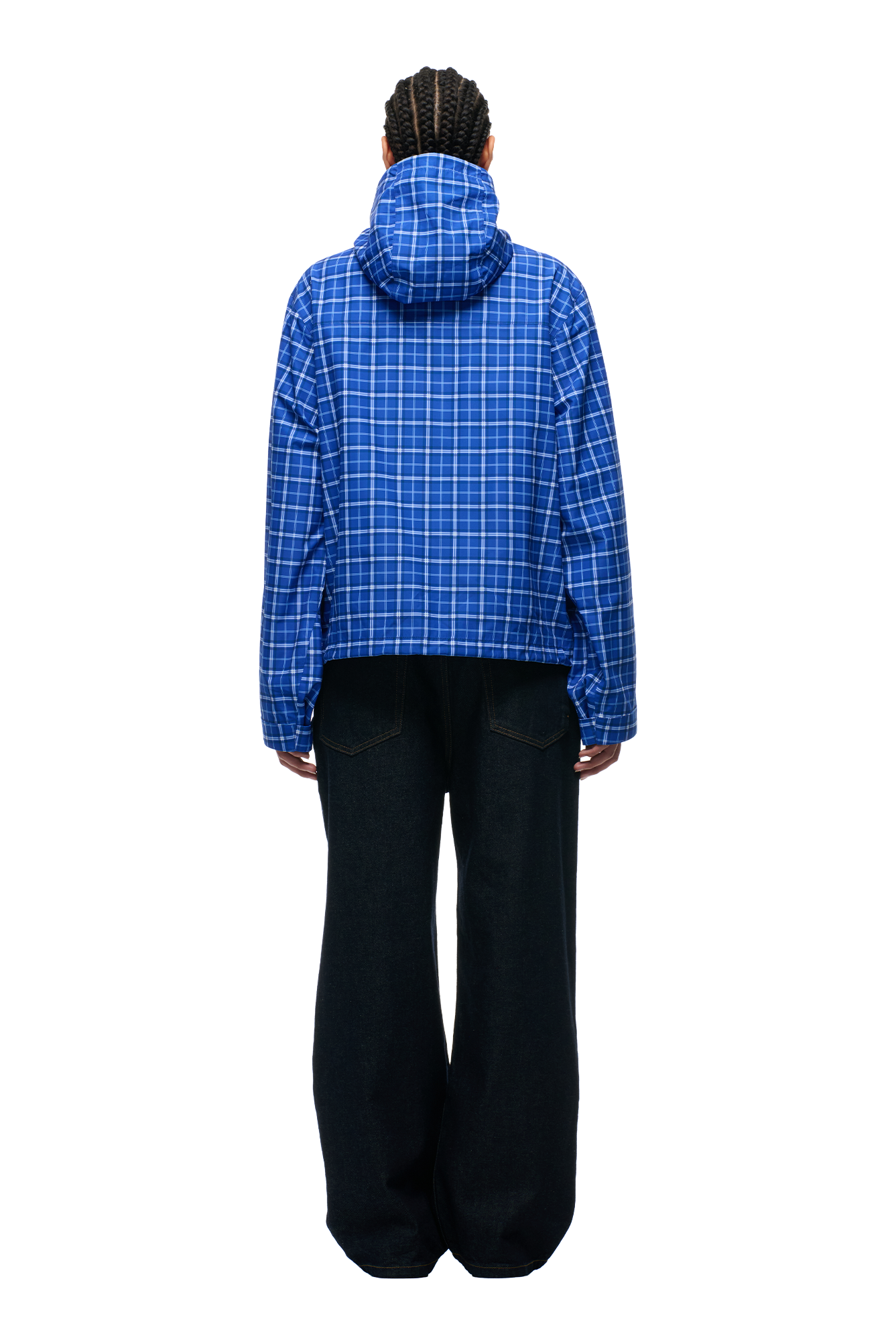 PLAID SHELL JACKET DIGITAL BLUE