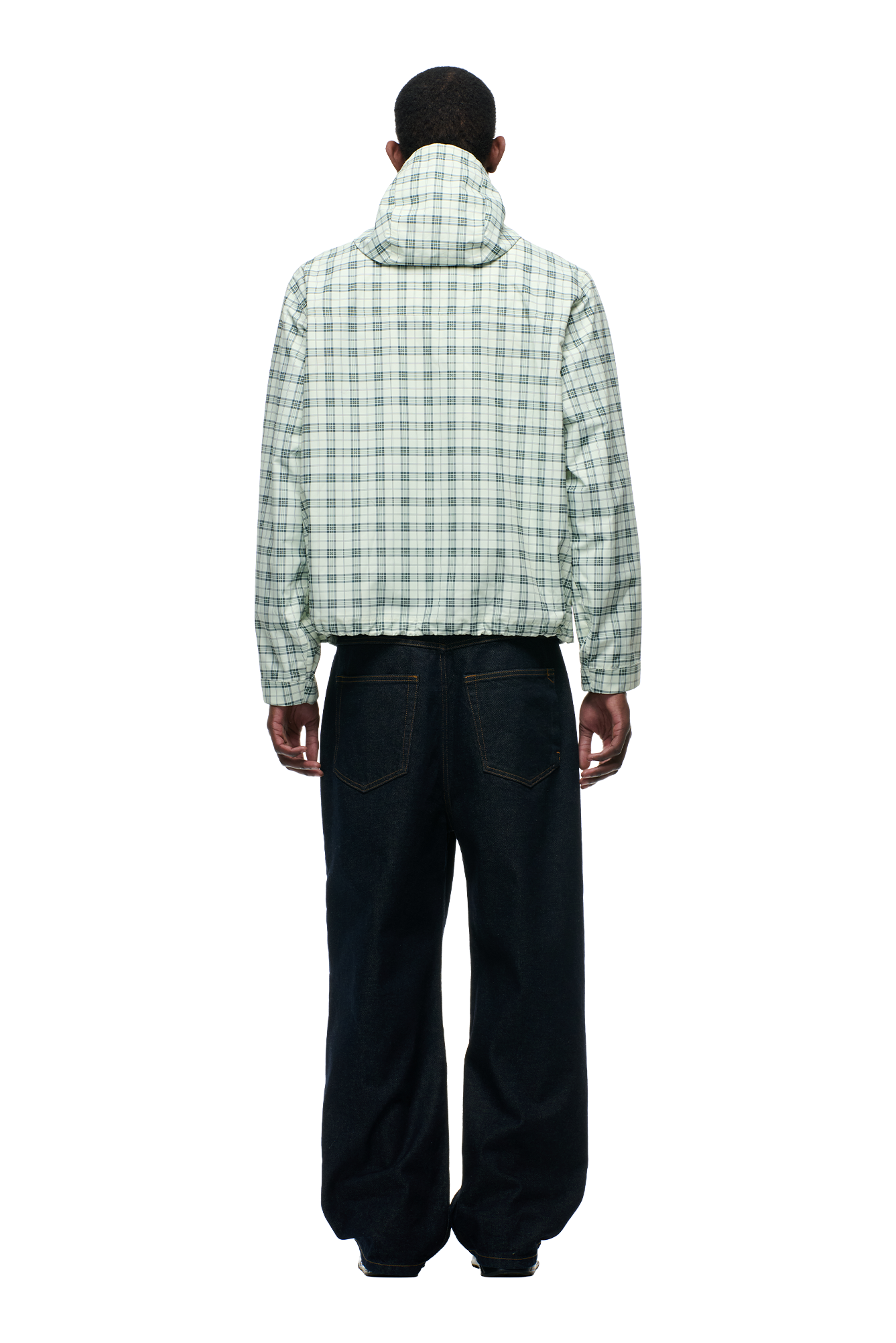 PLAID SHELL JACKET FOGGY GREEN