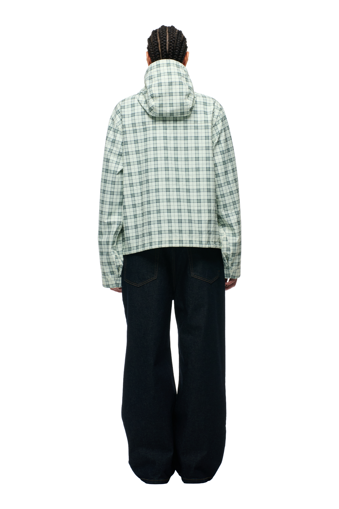 PLAID SHELL JACKET FOGGY GREEN