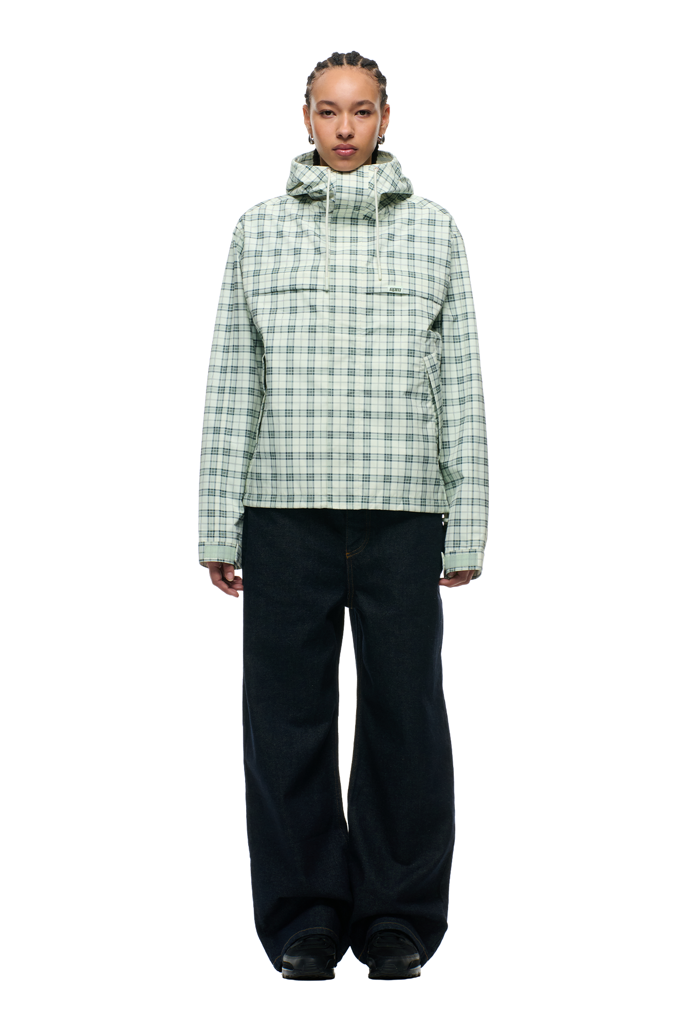 PLAID SHELL JACKET FOGGY GREEN