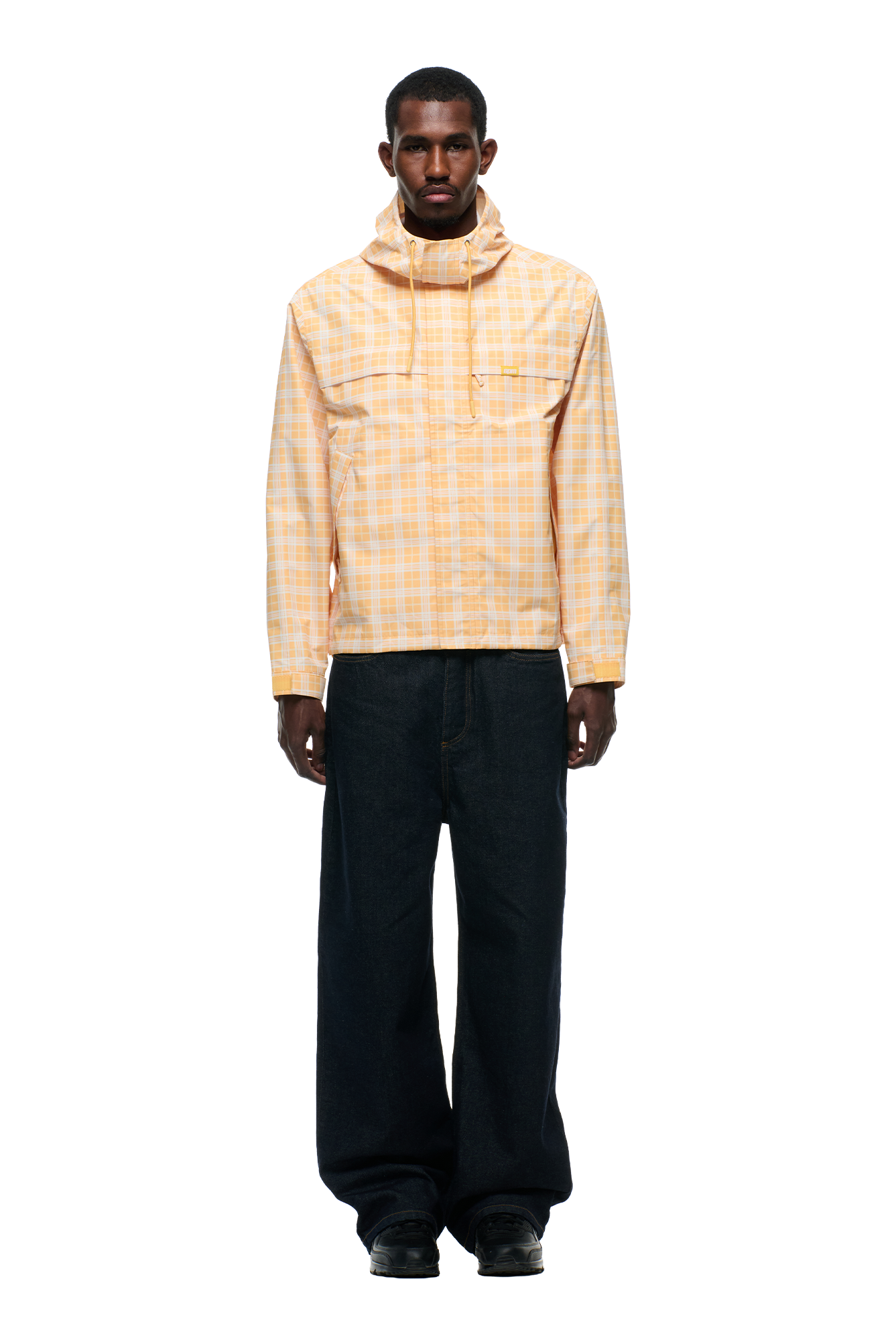 PLAID SHELL JACKET PASTEL PEACH