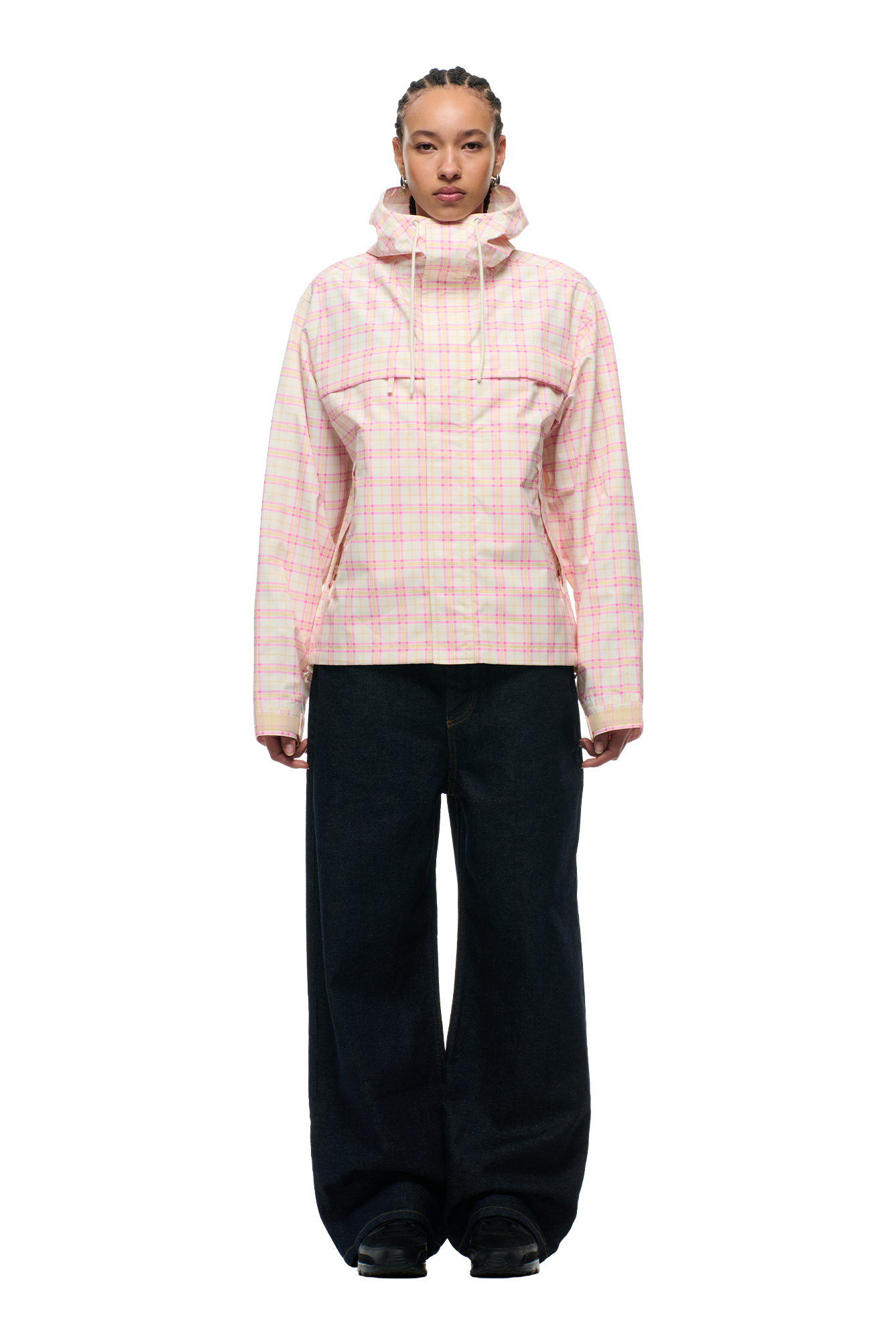 PLAID SHELL JACKET BUBBLEGUM PINK