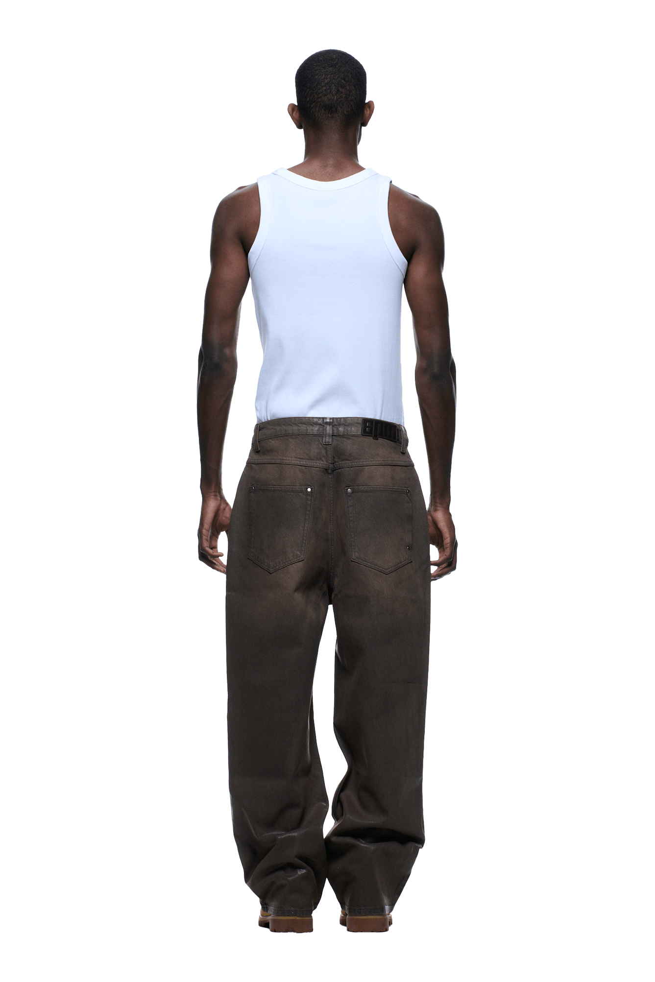 WAX COATED DENIM BROWN