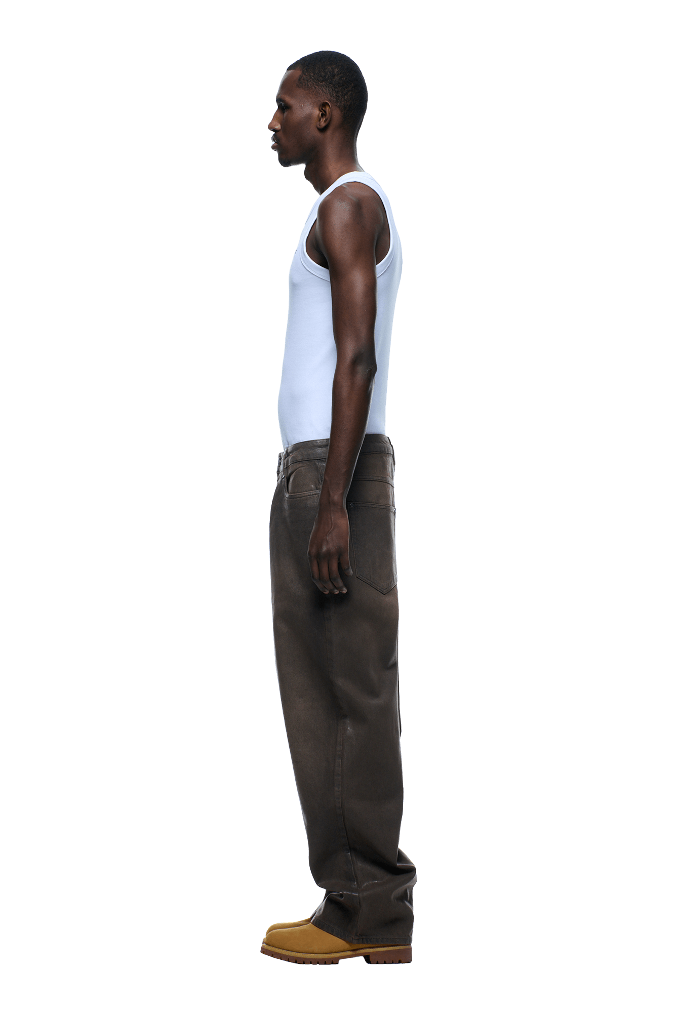 WAX COATED DENIM BROWN