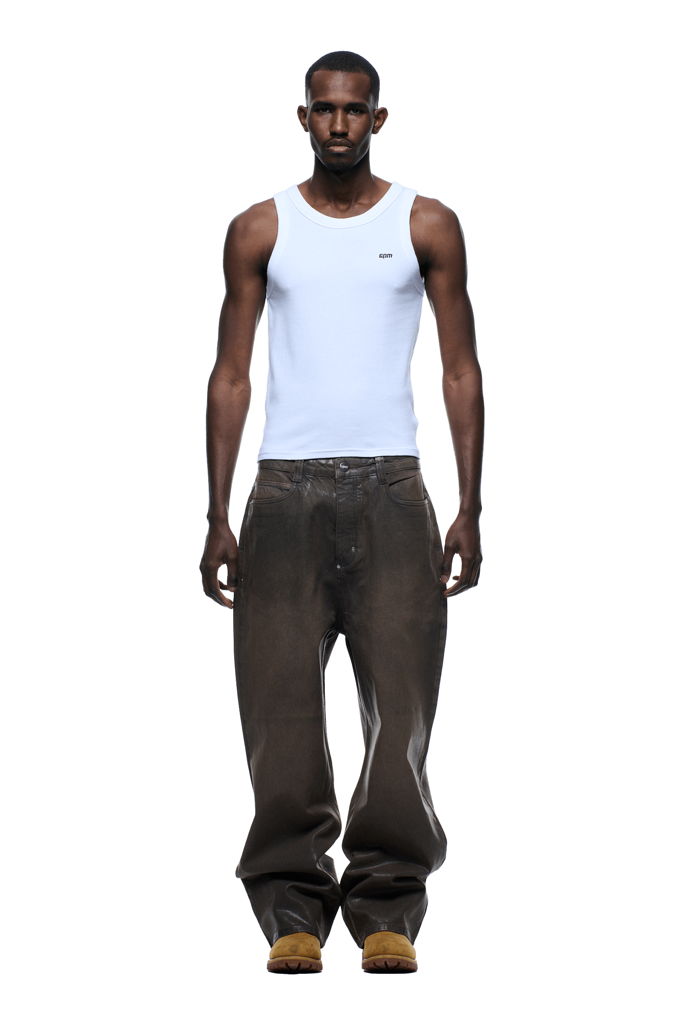 WAX COATED DENIM BROWN