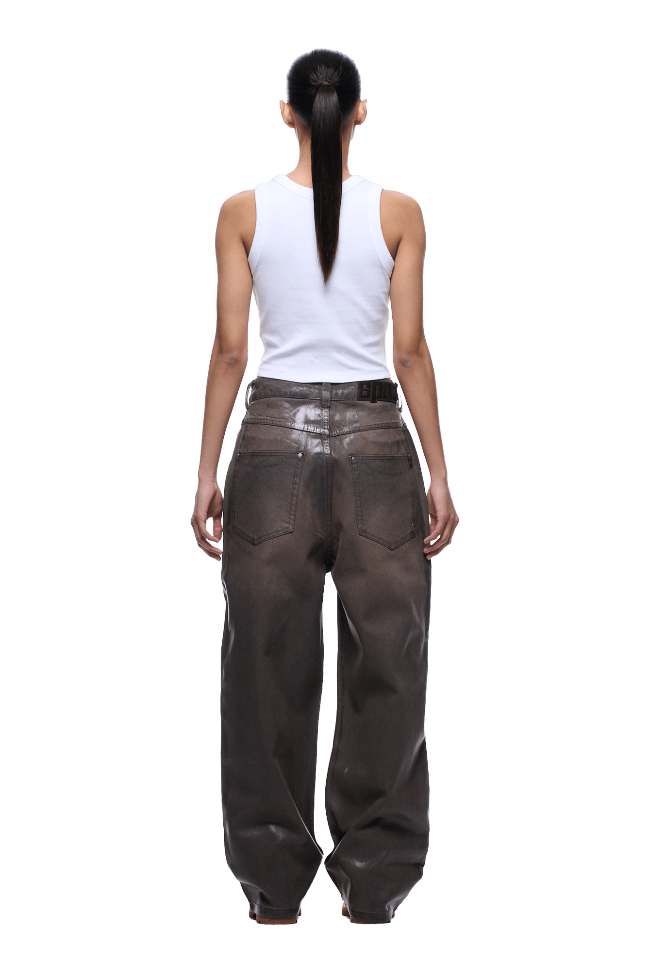 WAX COATED DENIM BROWN