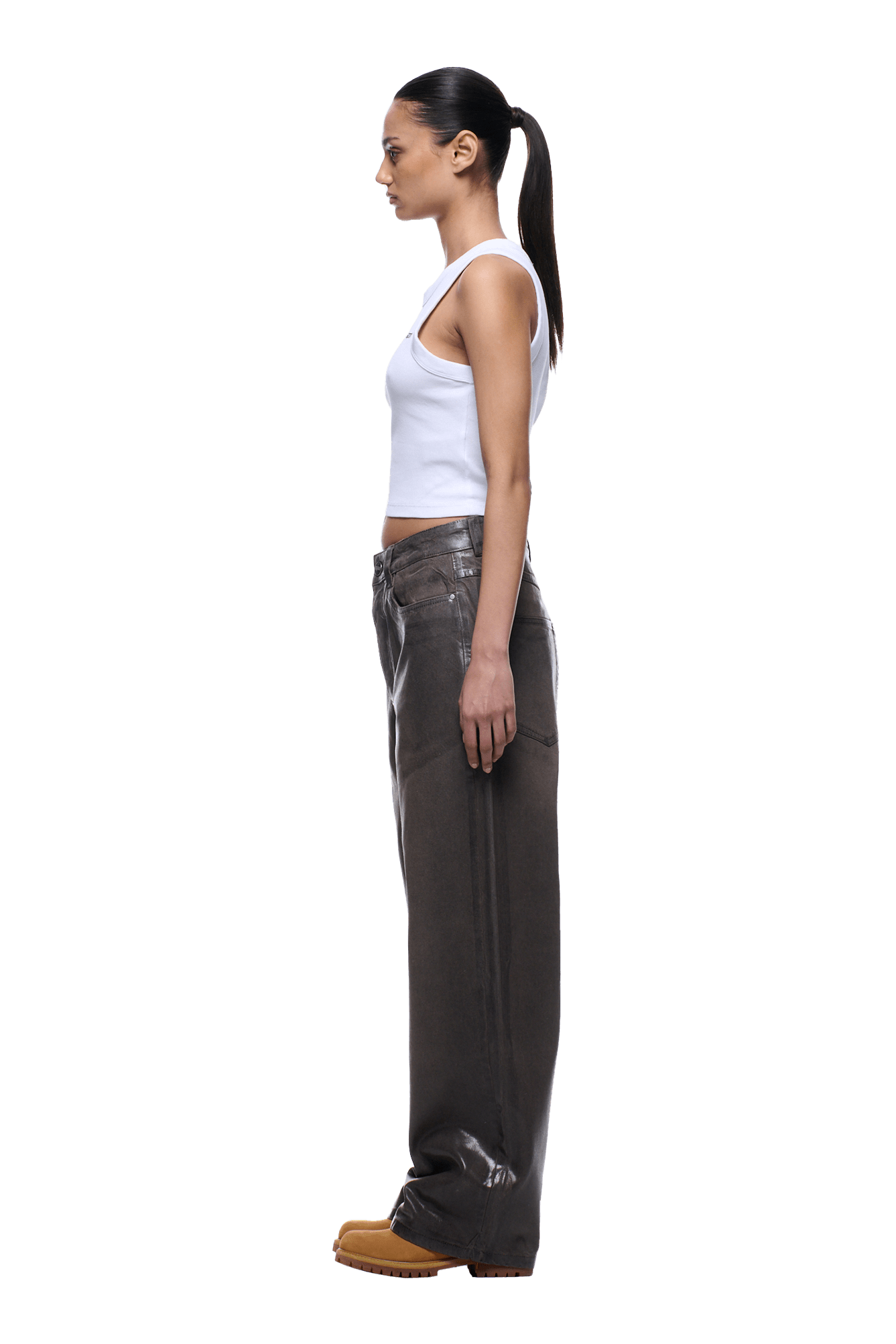 WAX COATED DENIM BROWN