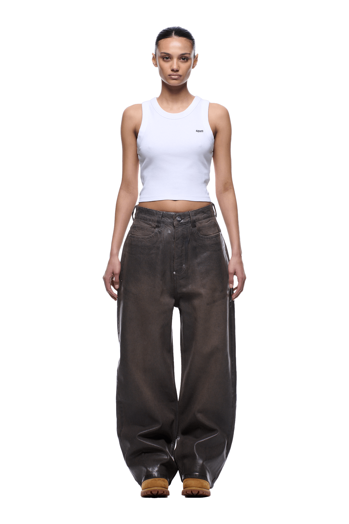 WAX COATED DENIM BROWN