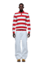 LS STRIPED POLO RED