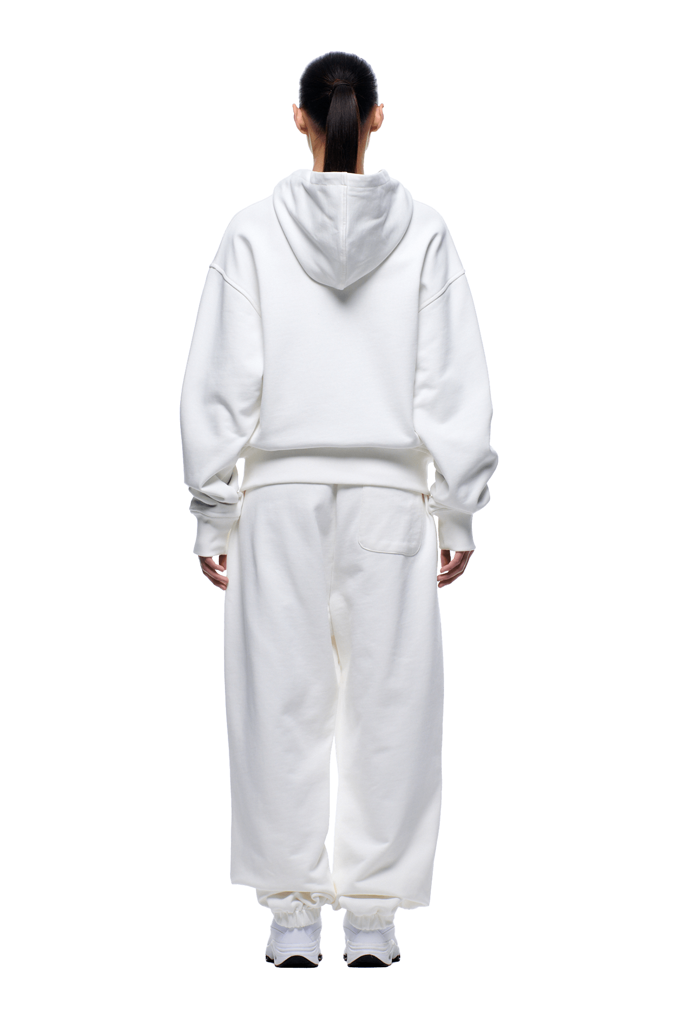 WAFFLE LINED ZIP HOODIE COCONUT WHITE