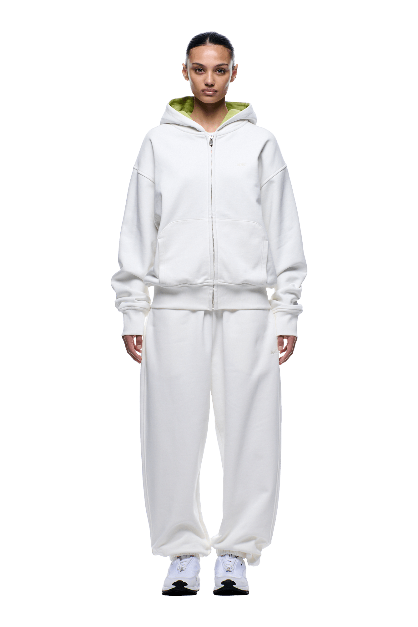 WAFFLE LINED ZIP HOODIE COCONUT WHITE