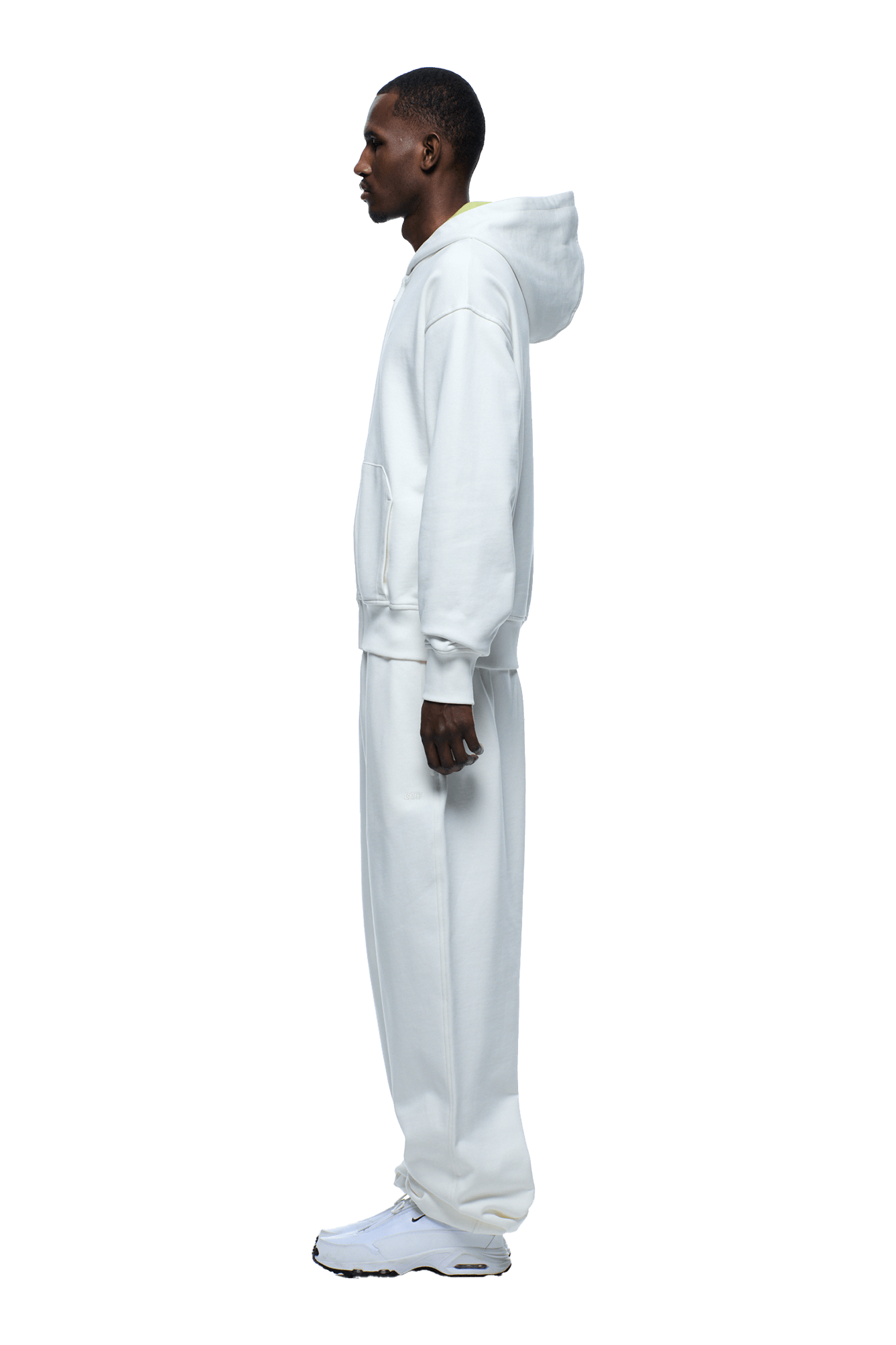 WAFFLE LINED ZIP HOODIE COCONUT WHITE