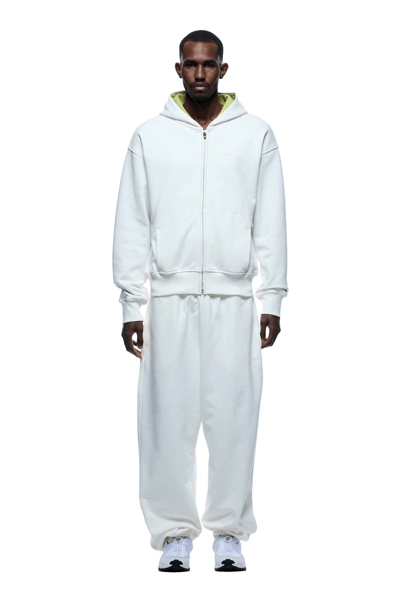 WAFFLE LINED ZIP HOODIE COCONUT WHITE