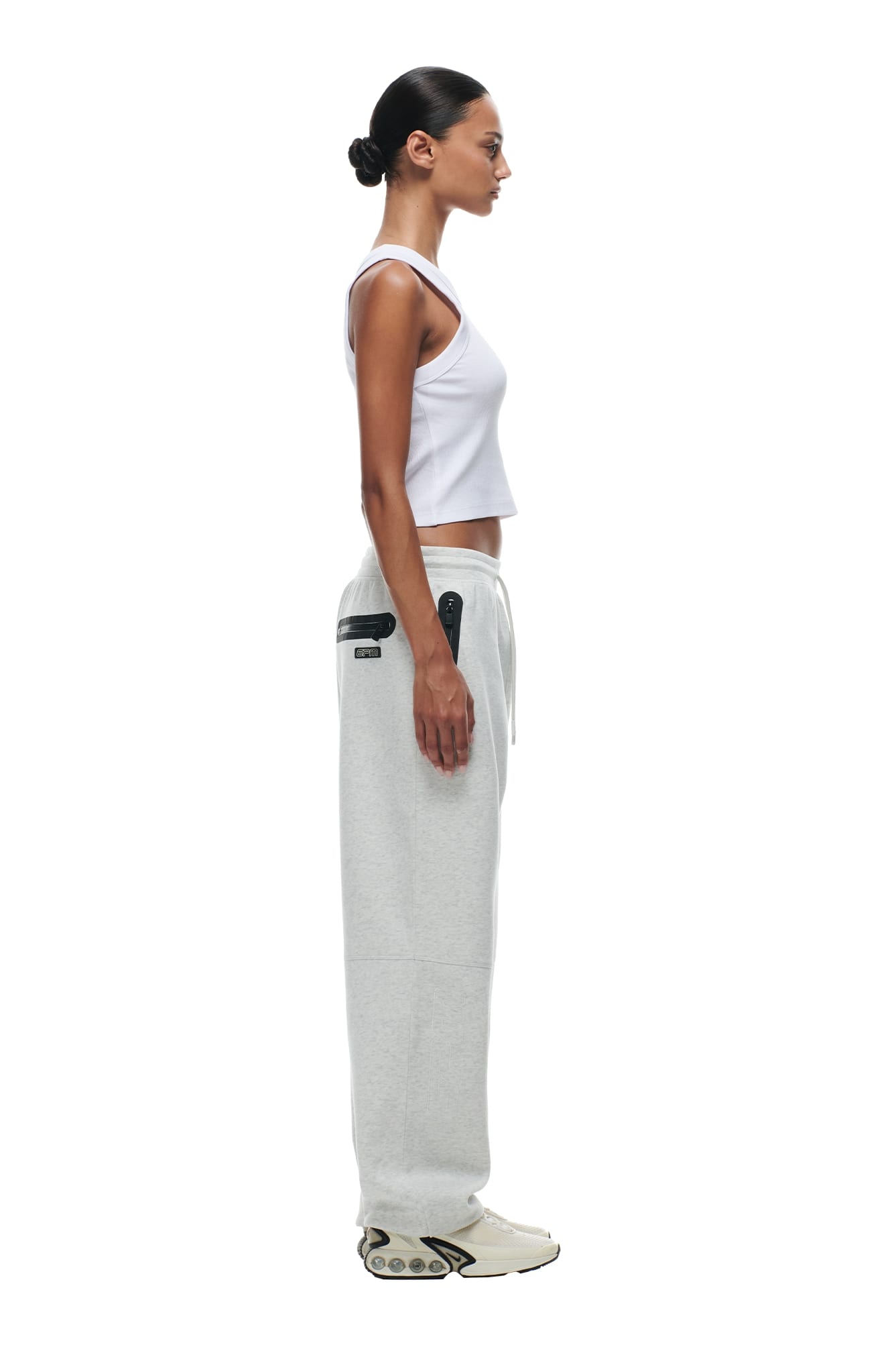 WIDE ROADMAN PANTS LIGHT GREY MELANGE