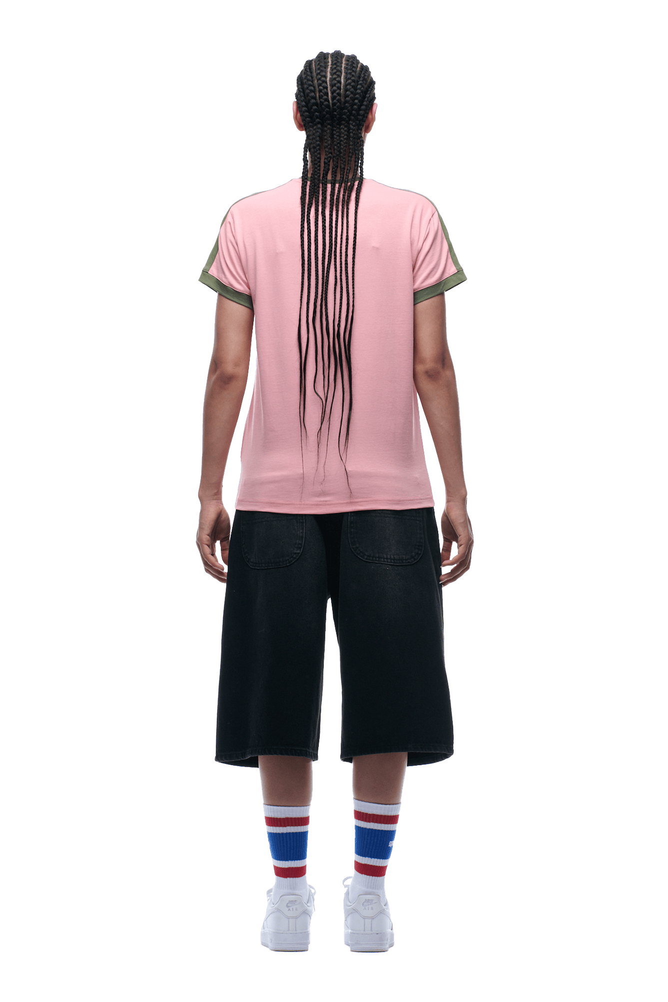 SLIM FIT RINGER TEE PINK