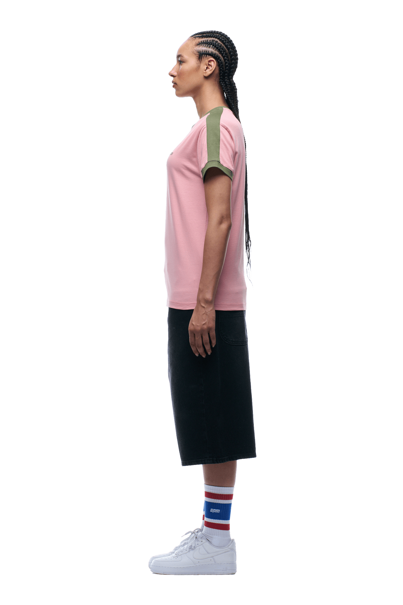 SLIM FIT RINGER TEE PINK
