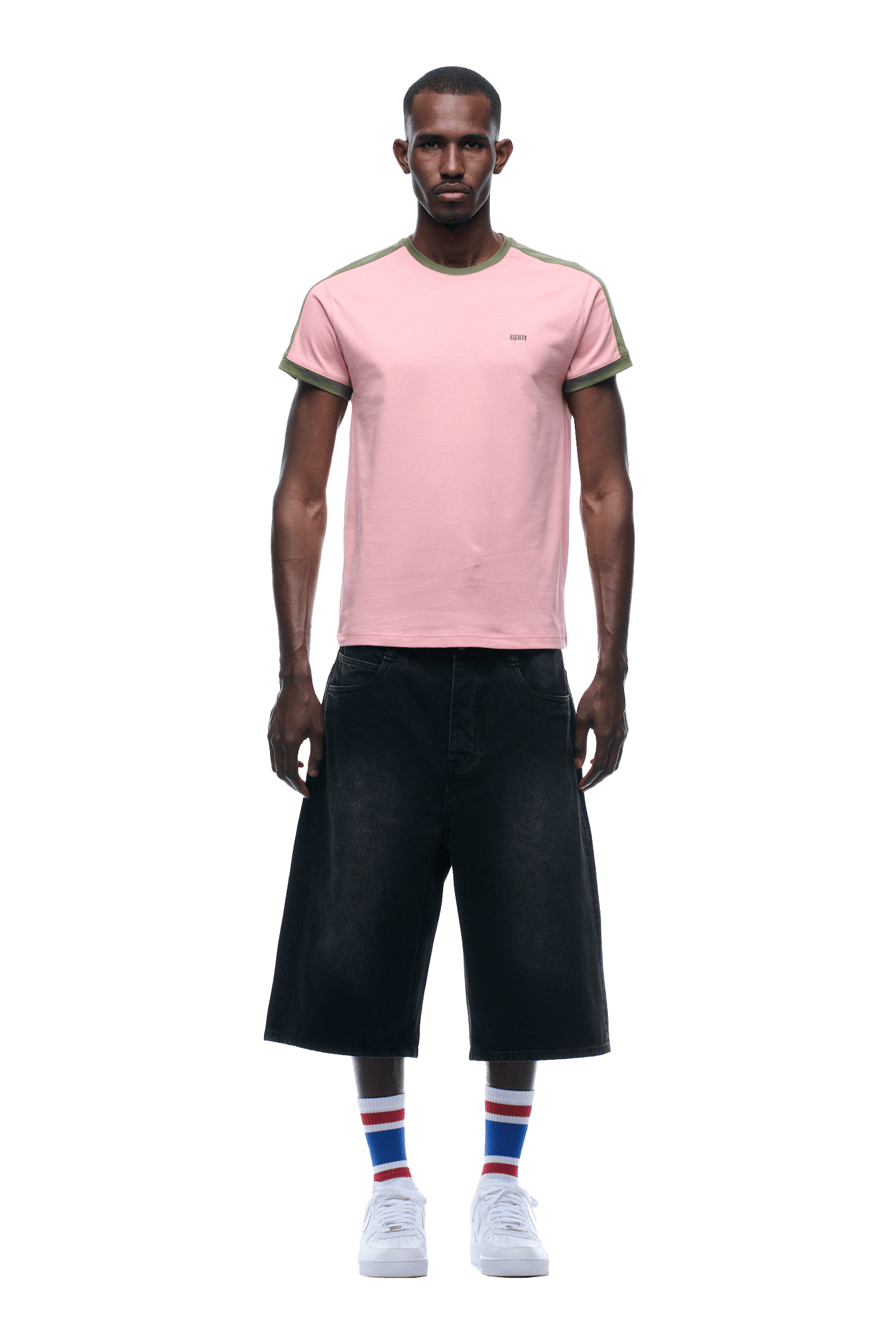 SLIM FIT RINGER TEE PINK