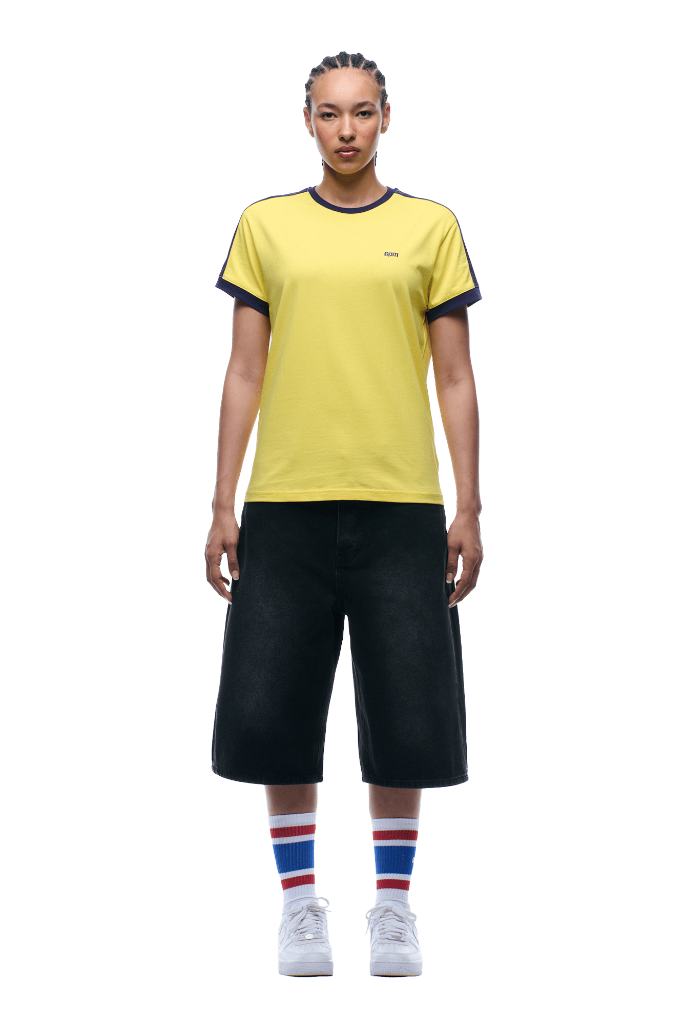 SLIM FIT RINGER TEE YELLOW