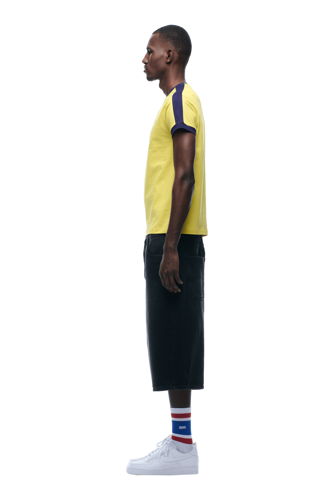 SLIM FIT RINGER TEE YELLOW