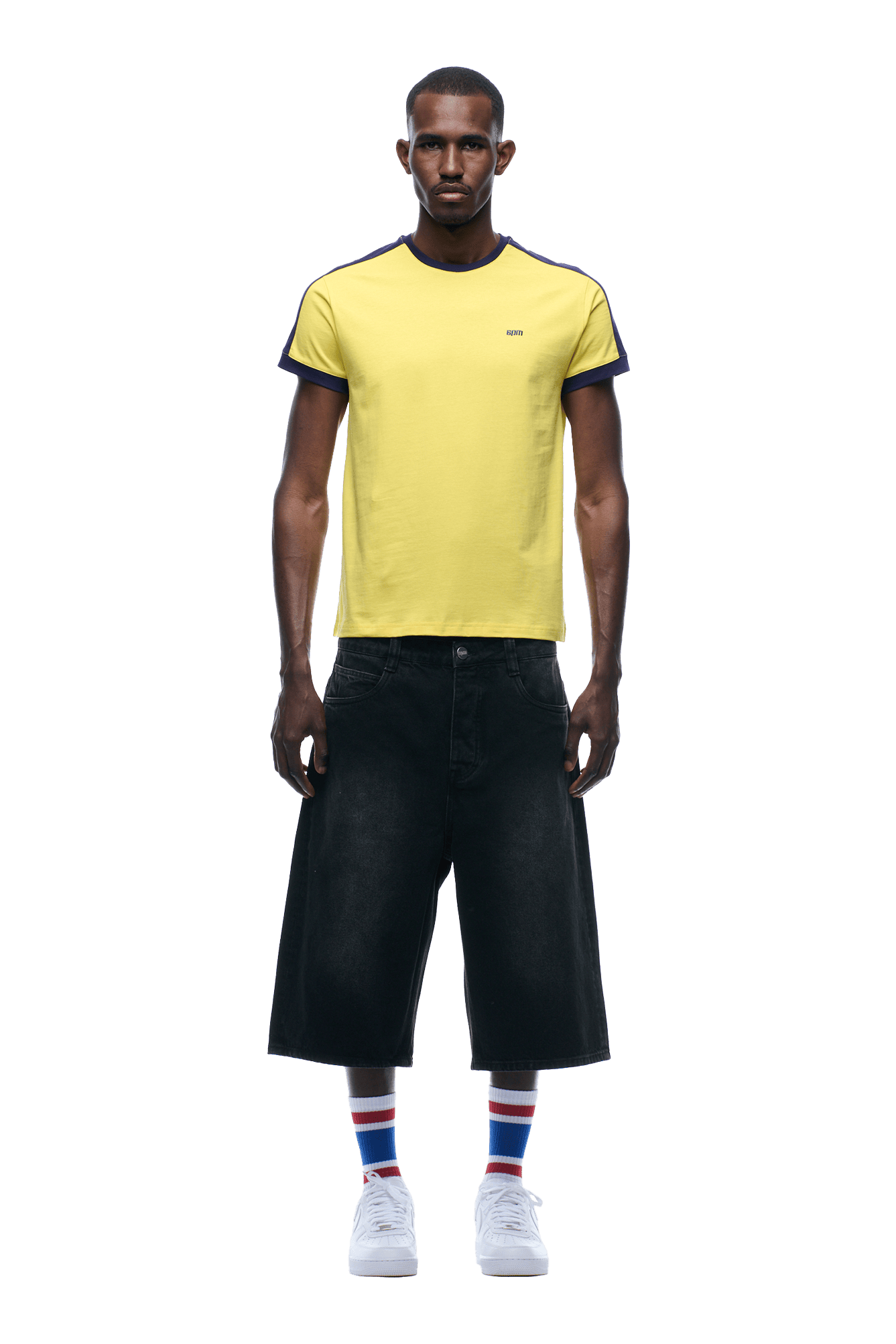 SLIM FIT RINGER TEE YELLOW
