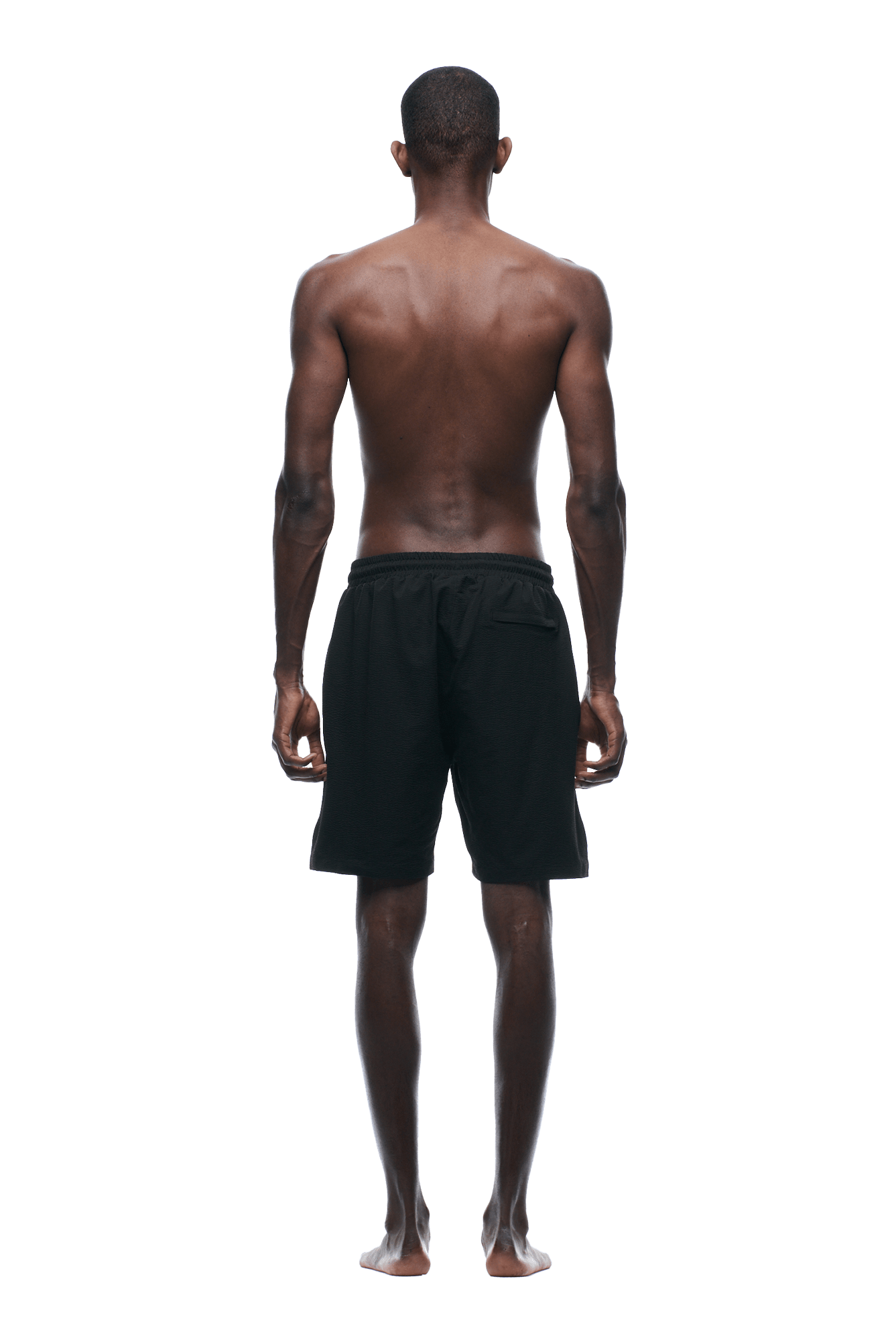 SEERSUCKER SWIM SHORTS BLACK