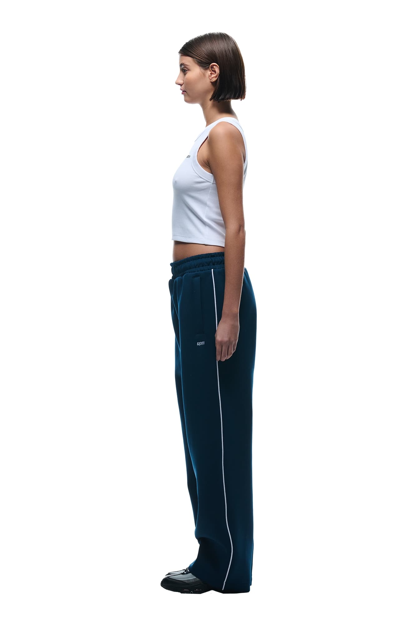 NEOPRENE TRACK PANTS NAVY