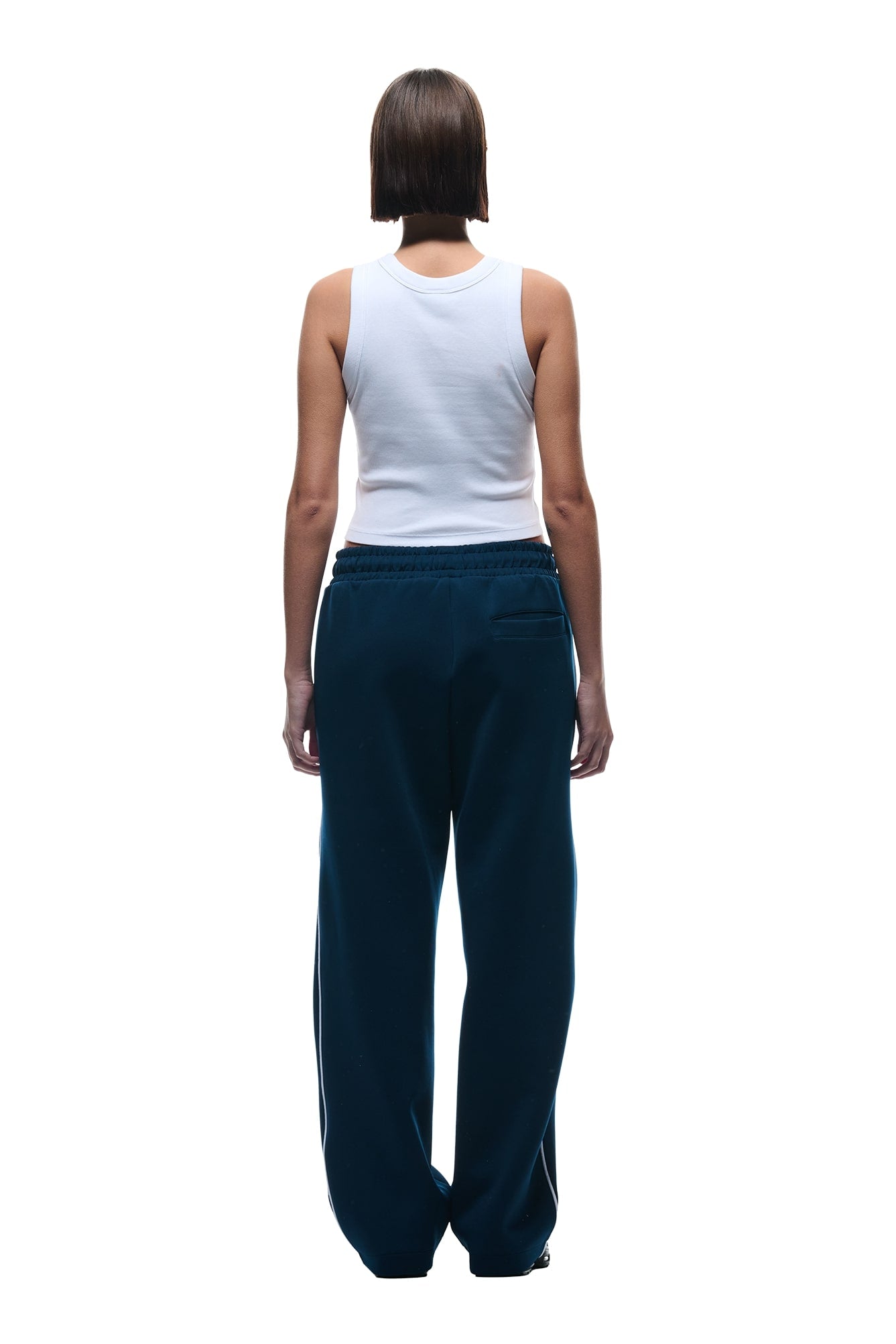 NEOPRENE TRACK PANTS NAVY