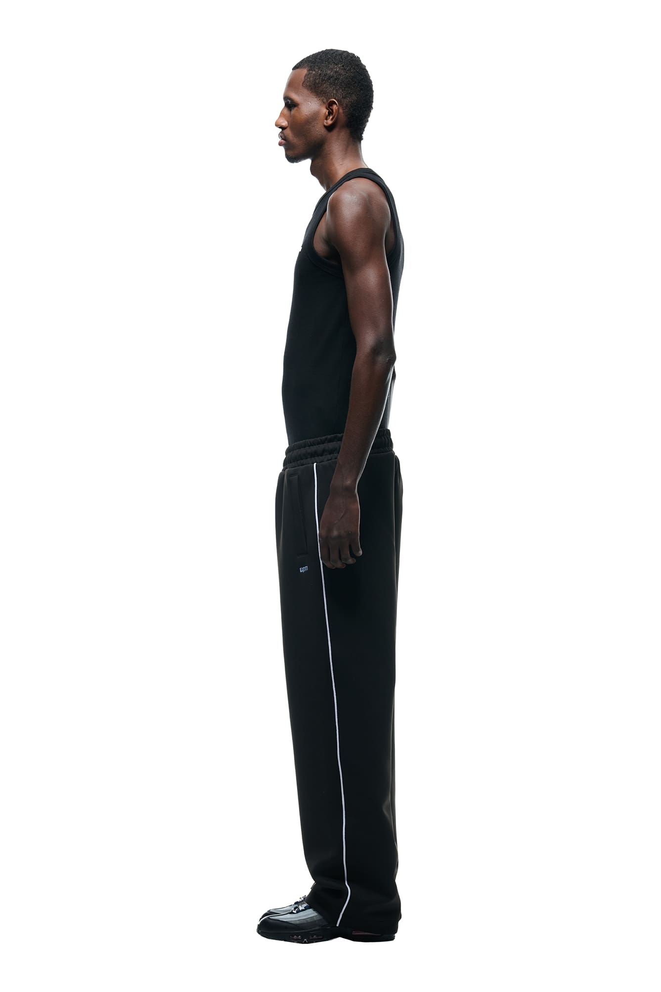 NEOPRENE TRACK PANTS BLACK