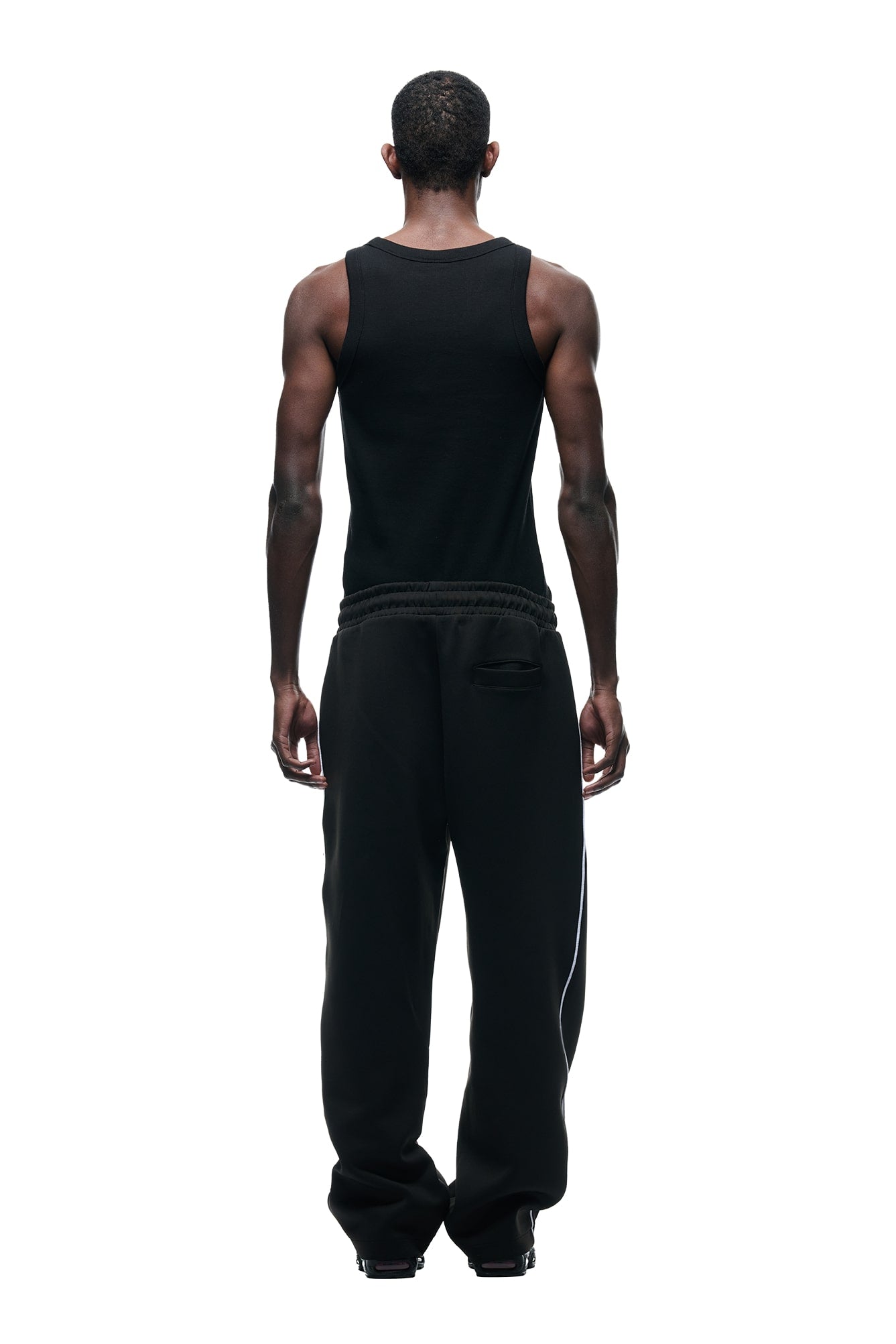 NEOPRENE TRACK PANTS BLACK